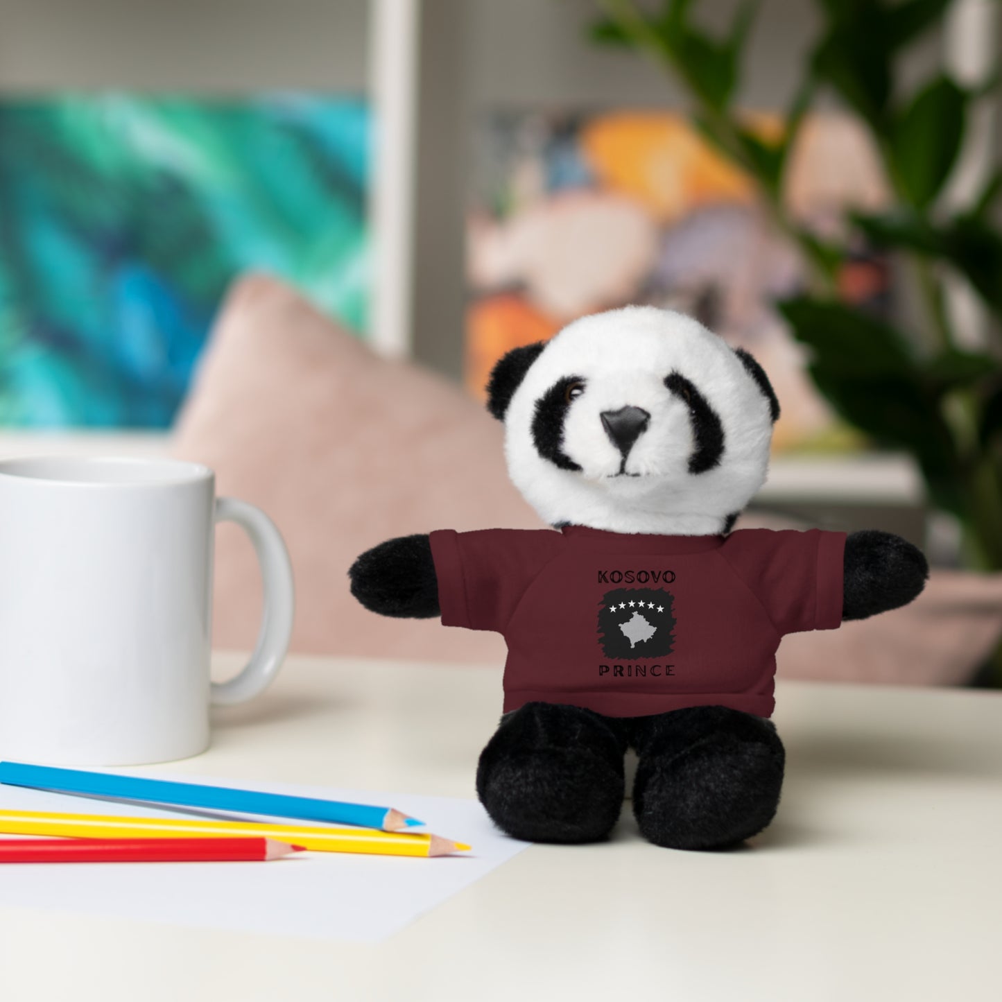 Kosovo Prince | 8" Plush Panda with Personalized Tee – Sweet & Snuggly Gift for Boys & Toddlers