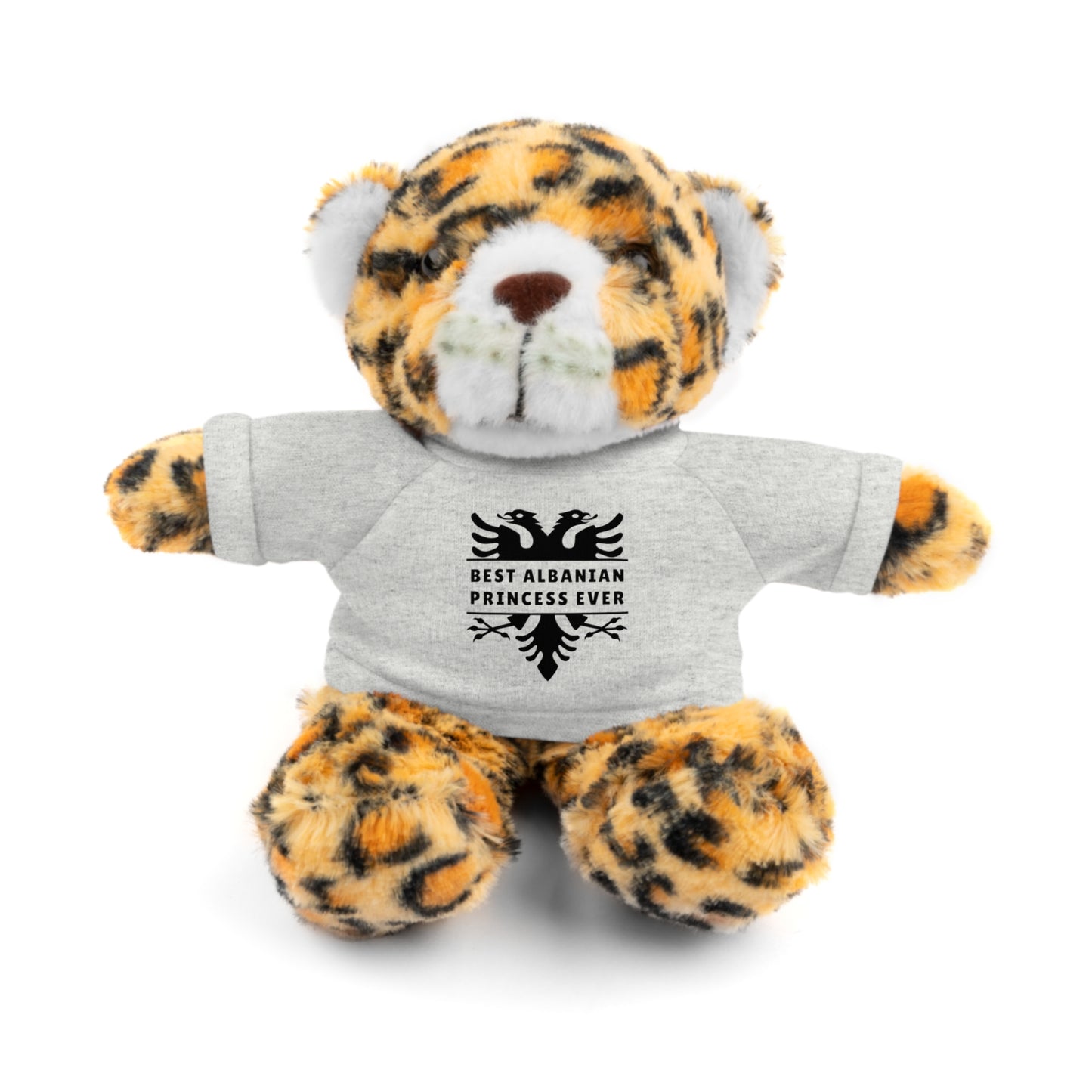 Best Albanian Princess Ever | Personalized 8" Plush Jaguar with Custom Tee | Cute Gift for Kids
