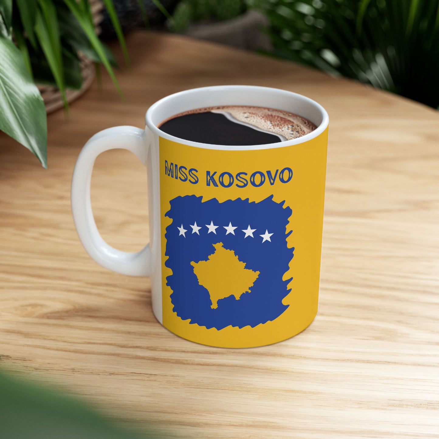 Miss Kosovo Flag Ceramic Mug – Unique 11oz Coffee Cup for Patriots | Perfect Holiday Gift & Home Decor