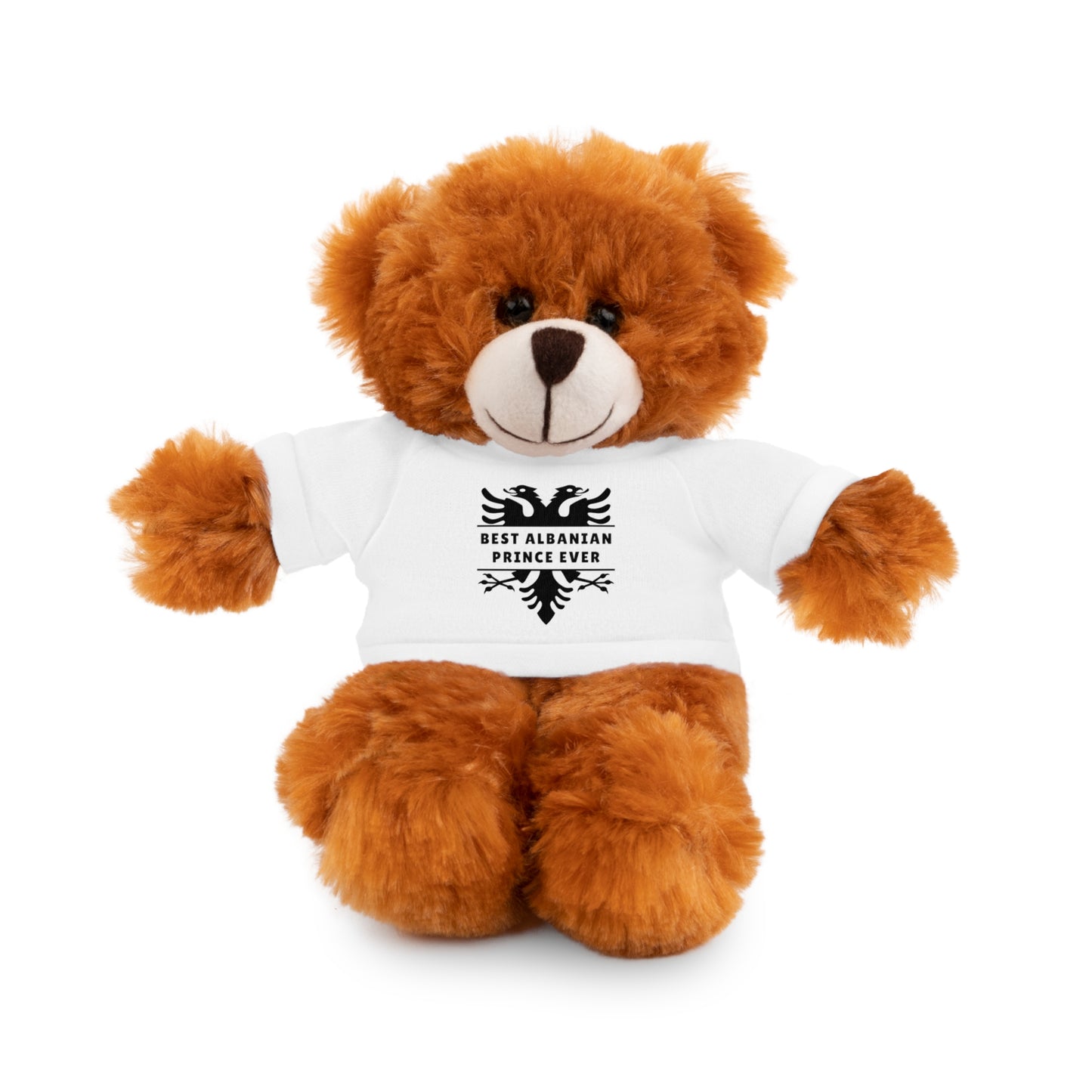 Stuffed Animal with Tee - Best Albanian Prince Ever, Cute Gift for Kids, Birthday Present, Nursery Decor, Unique Keepsake