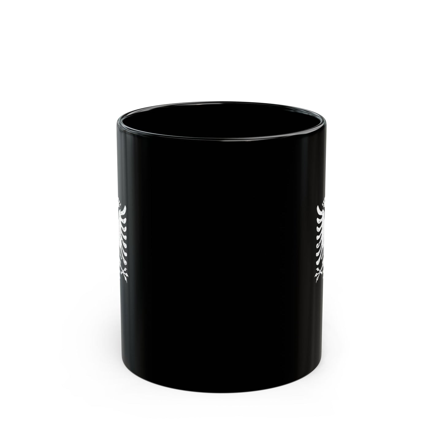 White Eagle on Black Mug – 11oz Albanian Pride Ceramic Cup | Bold Cultural Gift for Coffee Lovers & Heritage Fans