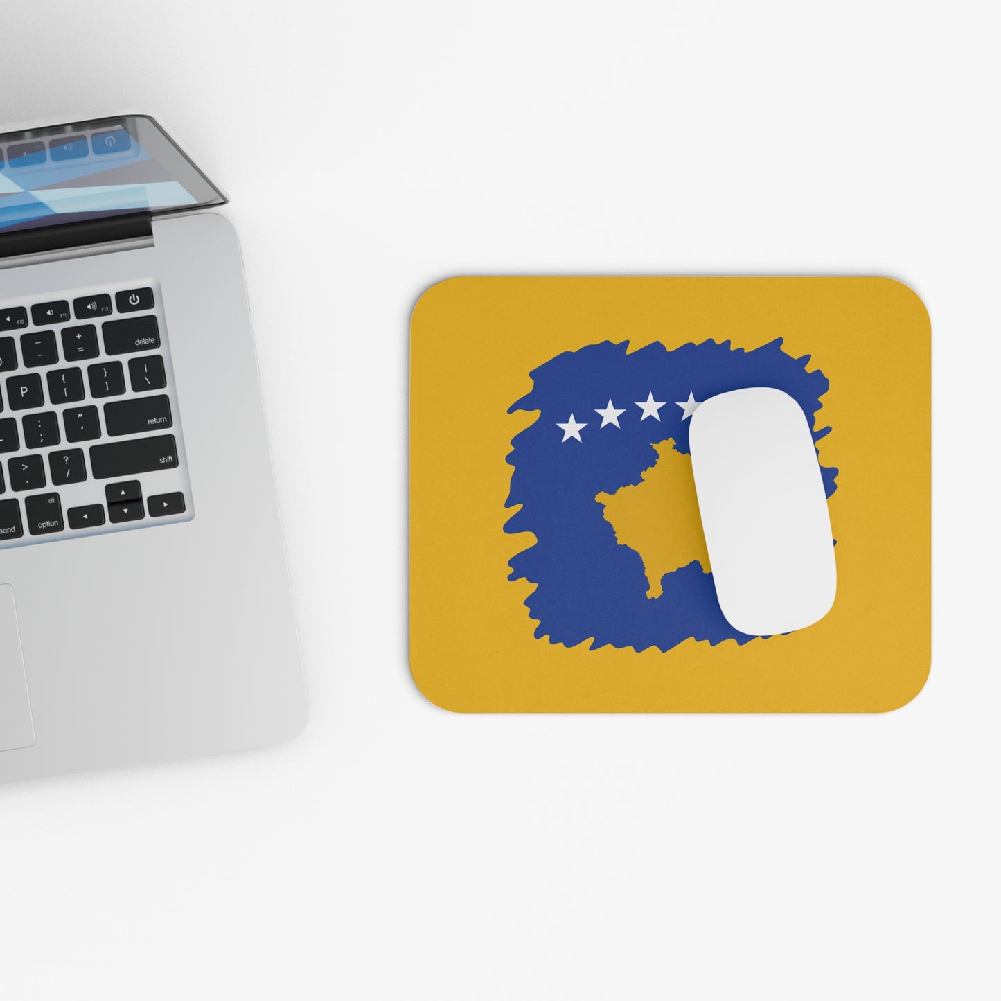 Kosovo-Inspired Mouse Pad – Rectangle Desk Mat with Flag Theme | Office, Student, and Gift-Ready Accessory