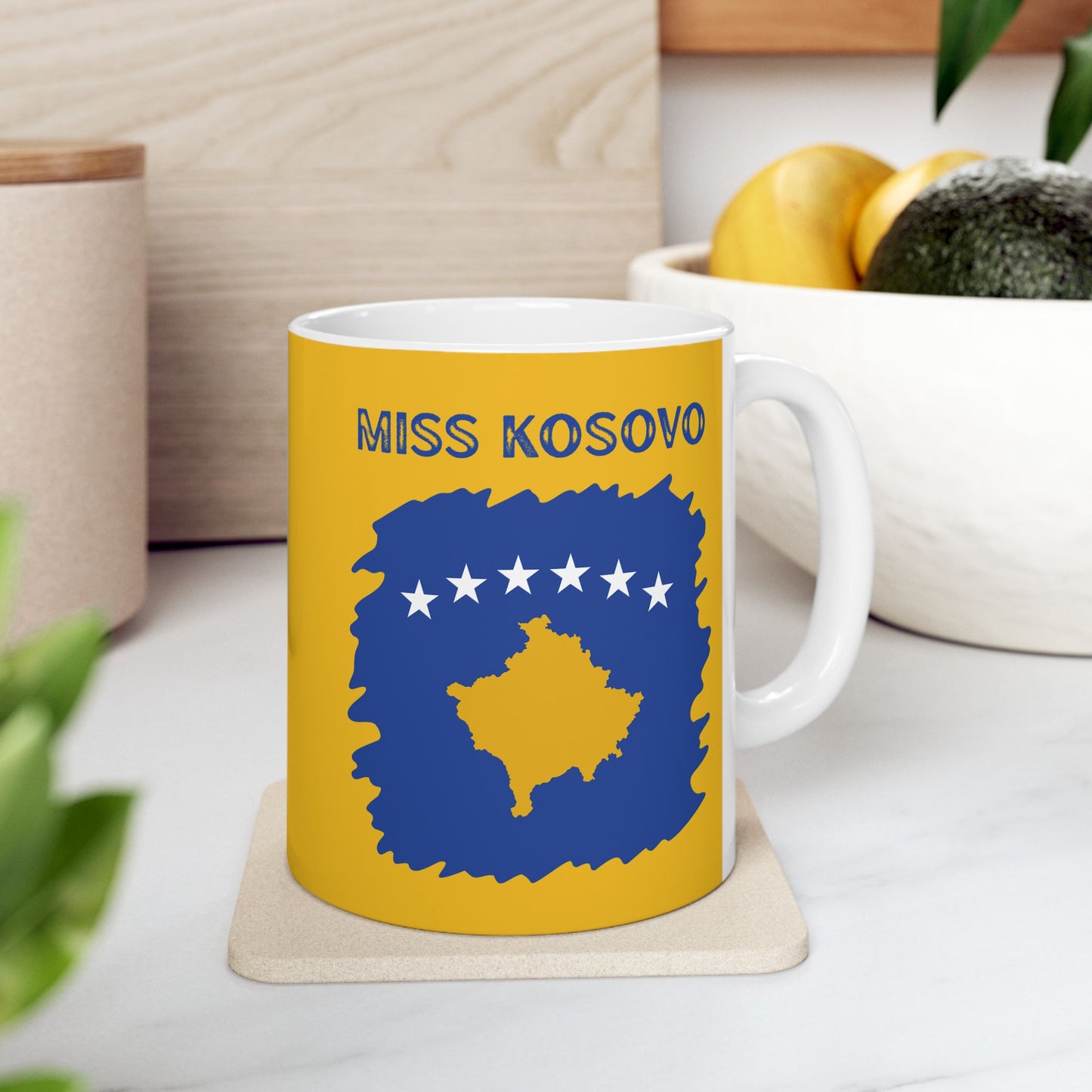 Miss Kosovo Flag Ceramic Mug – Unique 11oz Coffee Cup for Patriots | Perfect Holiday Gift & Home Decor