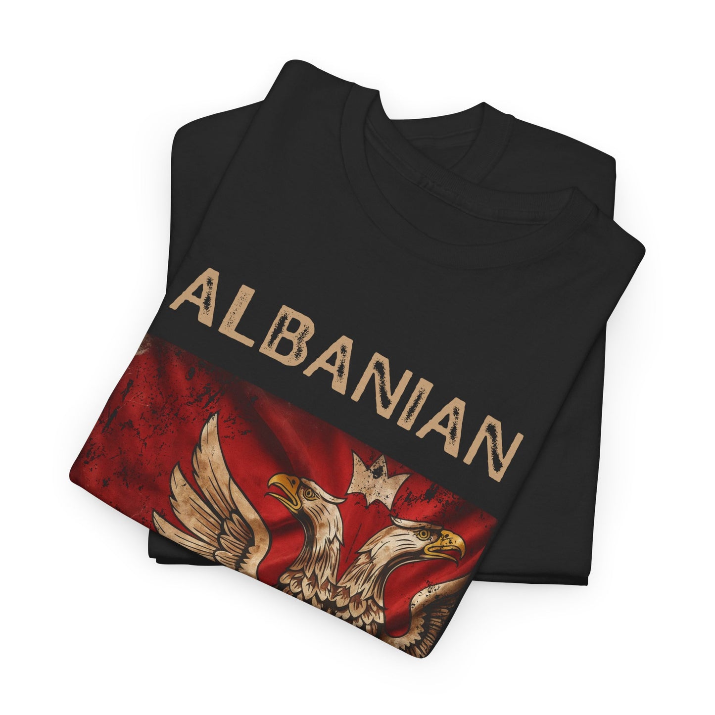 Albanian Proud T-Shirt – Unisex Softstyle Tee | Distressed Double-Headed Eagle Design