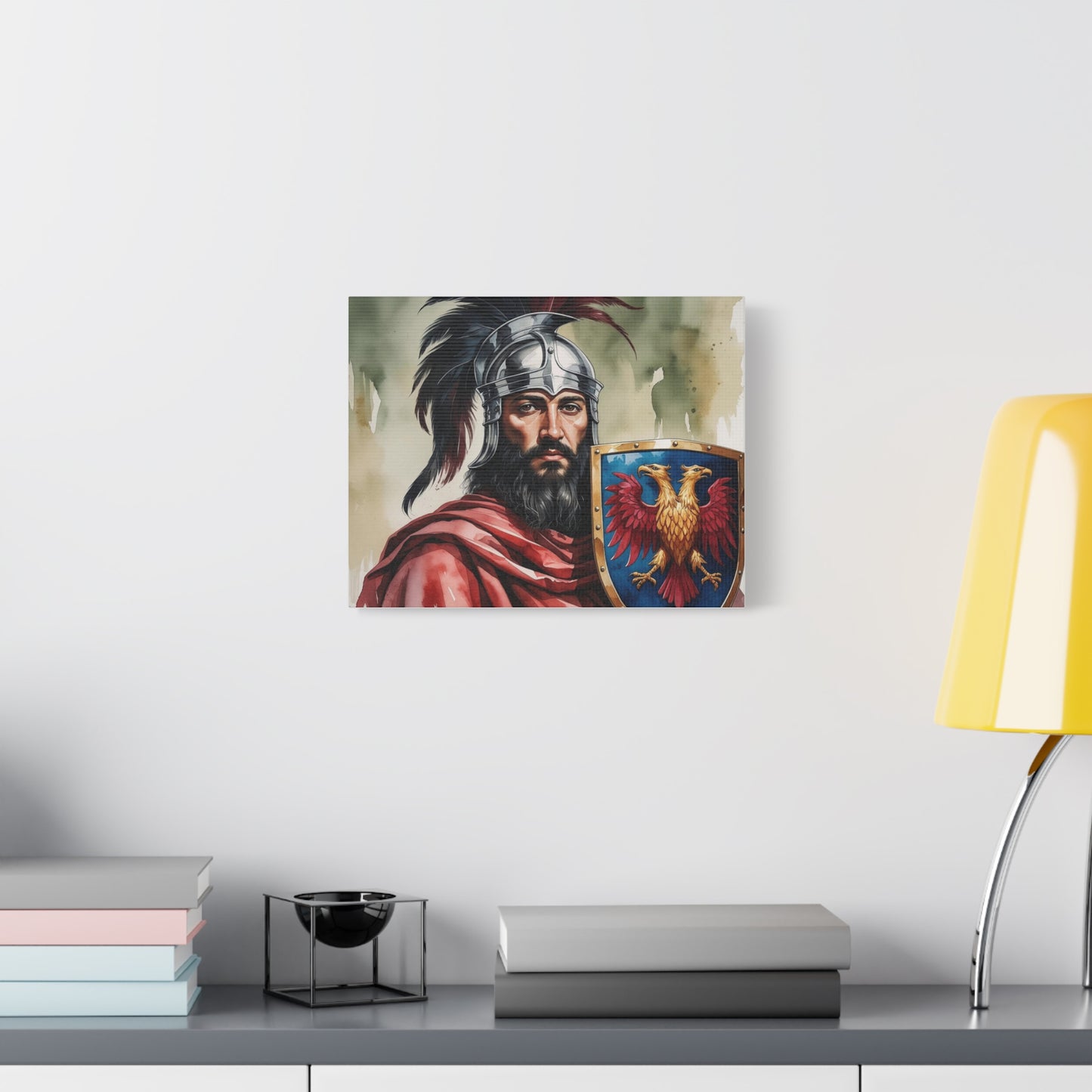 Skanderbeg Warrior Canvas Print – Historical Albanian Hero Art, Regal Wall Decor, Available in 3 Size