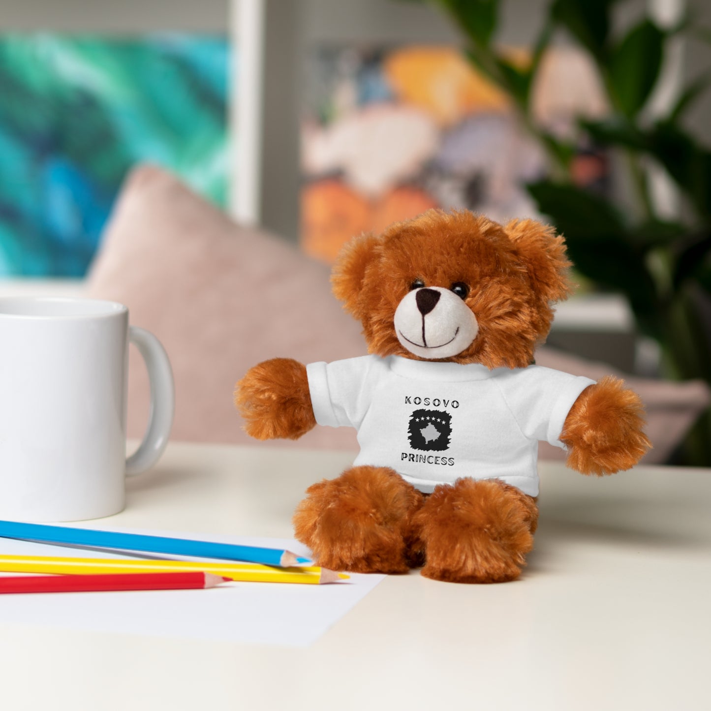 Kosovo Princess | 8" Teddy Bear with Personalized Tee – Cute Plush Gift for Kids & Toddlers