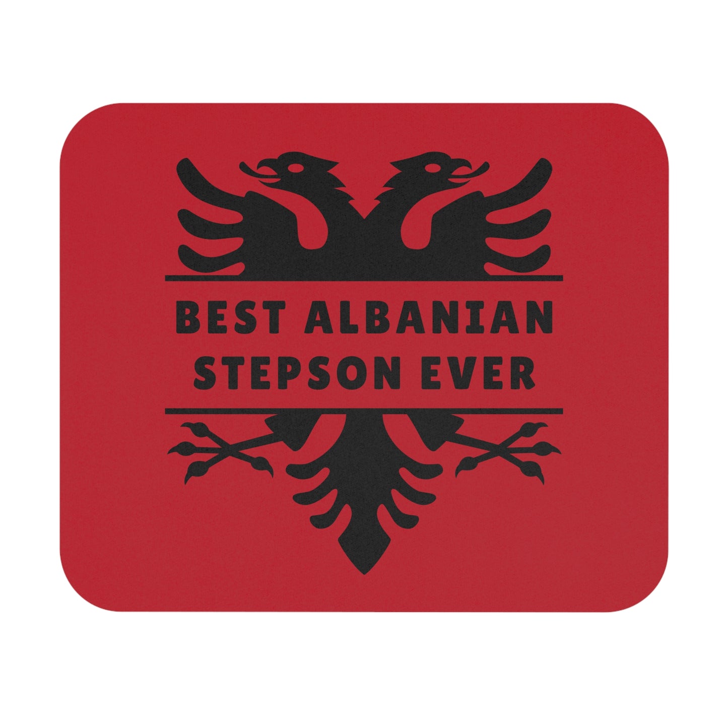 Best Albanian Stepson Ever – Mouse Pad 9"x8" Double-Headed Eagle Design | Thoughtful Gift for Stepson, Office & Gaming Use