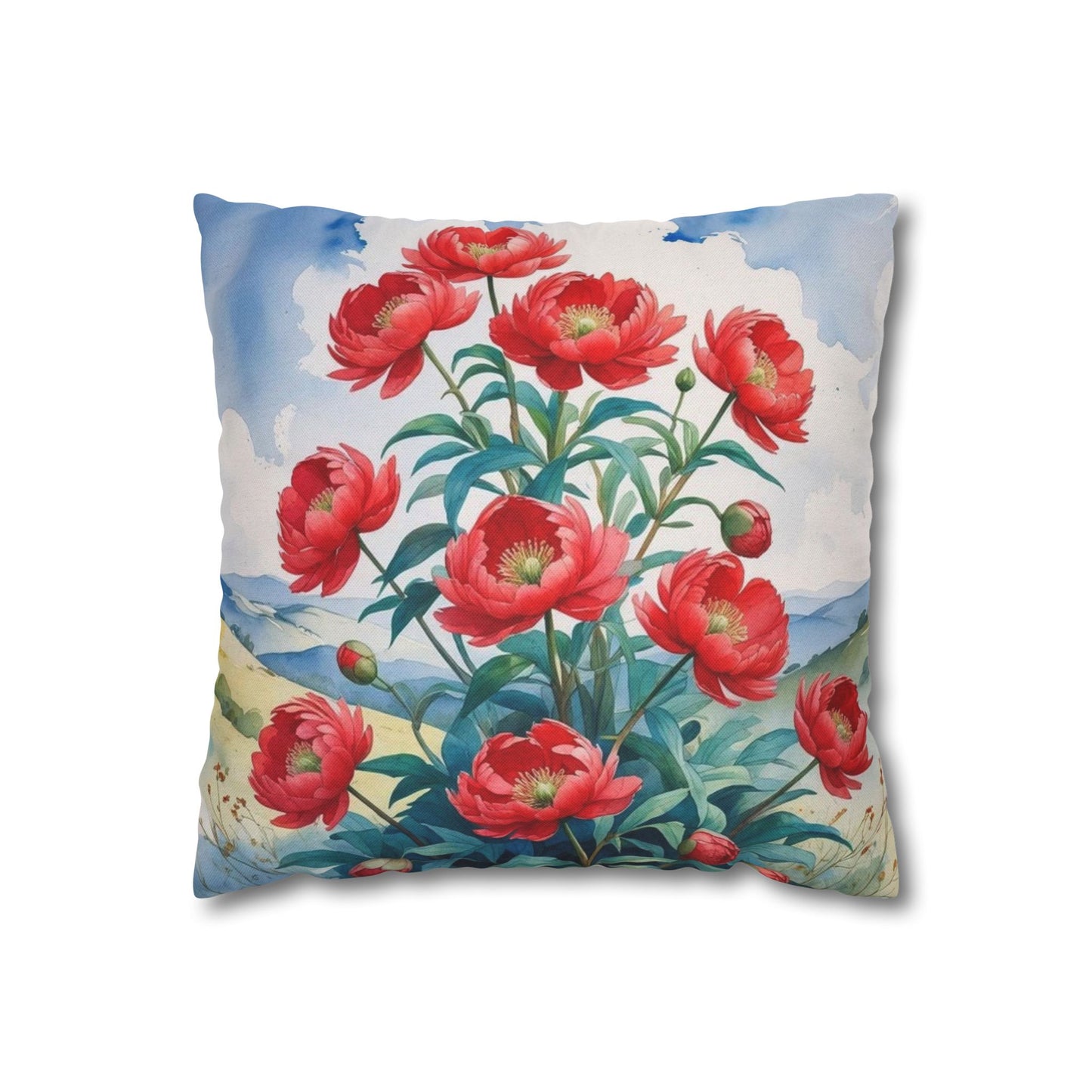 Chic Paeonia Peony Throw Pillowcase – Lulegjaku Design Custom Spun Polyester Cushion Cover | Gift for Nature & Culture Lovers