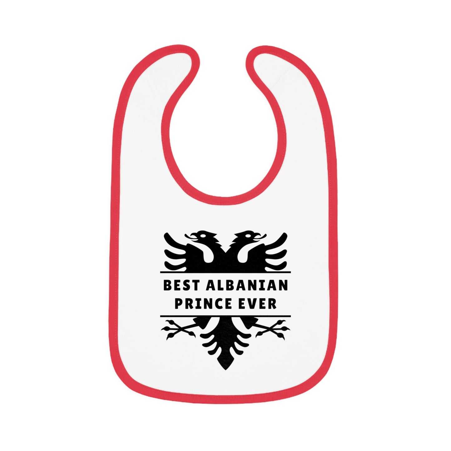 Best Albanian Prince Ever Baby Bib | Soft Contrast Trim Bib – Cute Gift for Newborns, Baby Showers & More