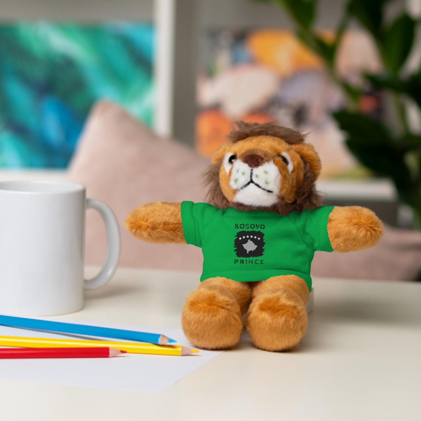 Kosovo Prince | 8" Plush Lion with Personalized Tee – Brave & Soft Gift for Boys & Toddlers