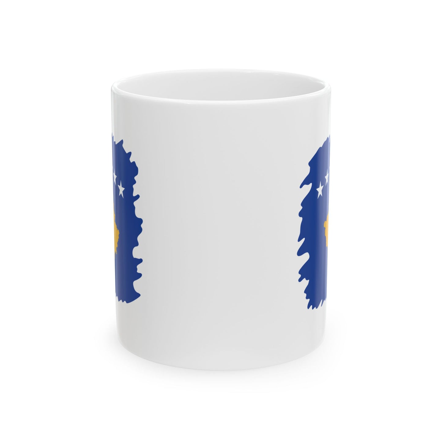Kosovo Flag Ceramic Mug – Blue, Yellow & White Star Design | 11oz  | Perfect Gift for Home & Office