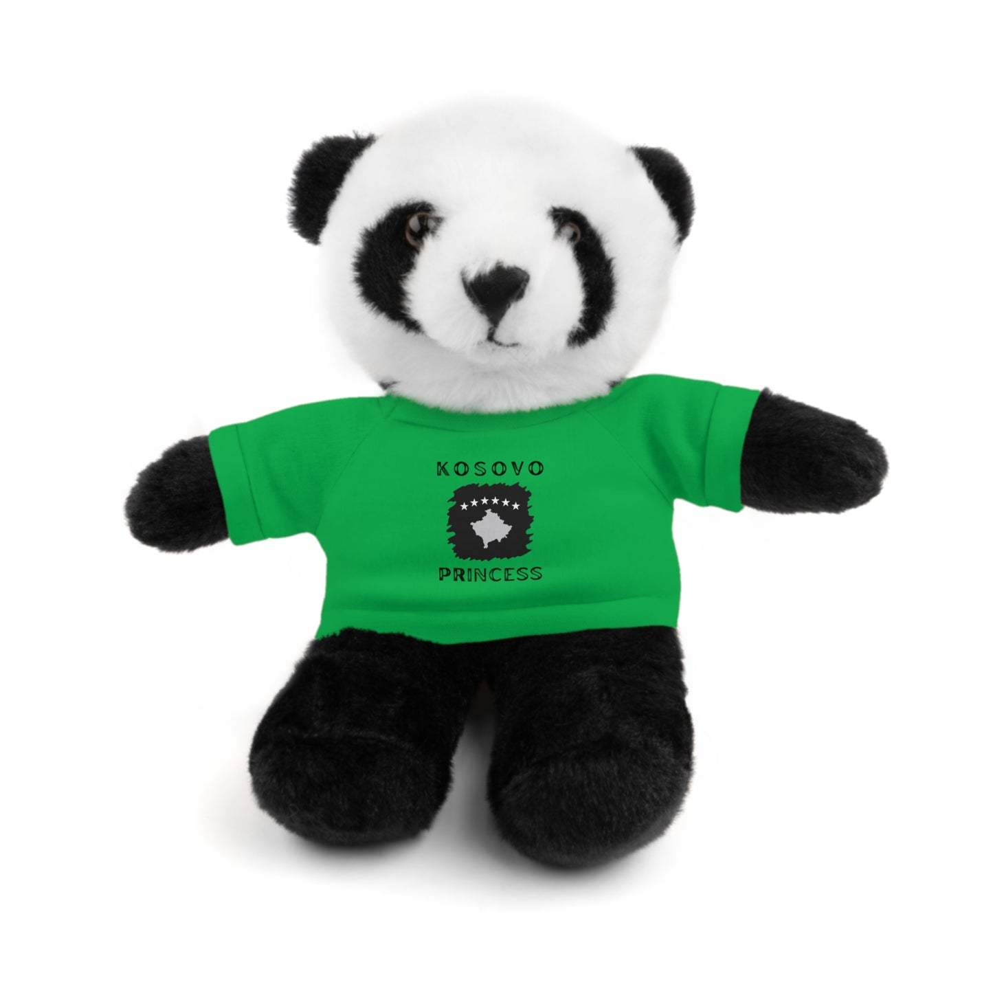 Kosovo Princess | 8" Plush Panda with Personalized Tee – Cute & Cuddly Gift for Kids & Toddlers