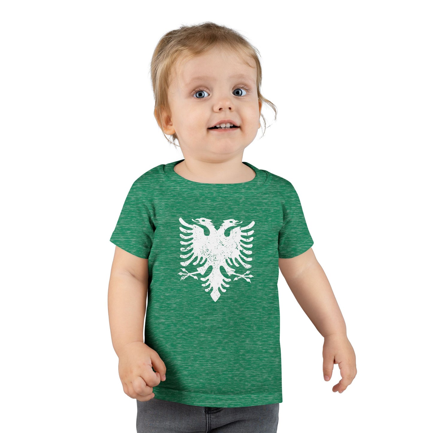 Toddler White Eagle Graphic Tee – Soft Cotton Shirt | Distressed Eagle Design for Boys & Girls, Heritage-Inspired Kidswear