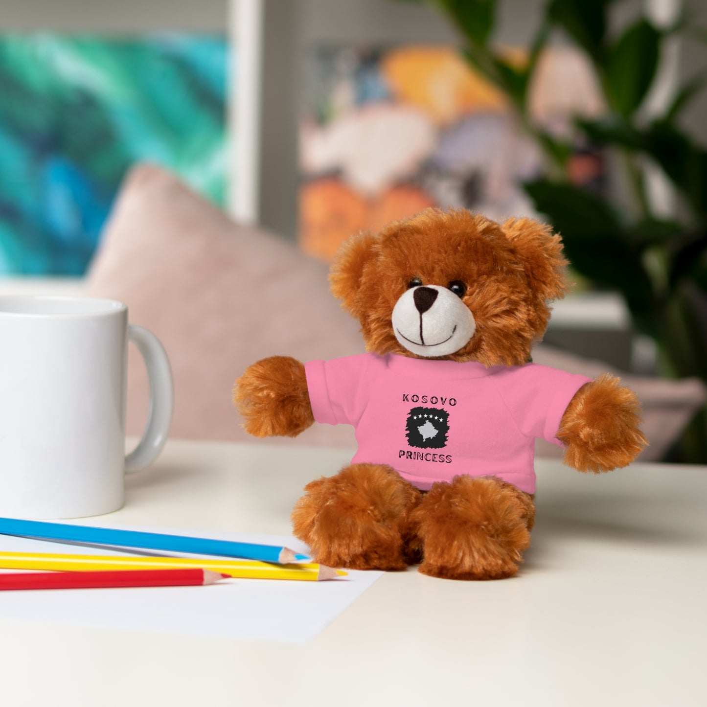 Kosovo Princess | 8" Teddy Bear with Personalized Tee – Cute Plush Gift for Kids & Toddlers