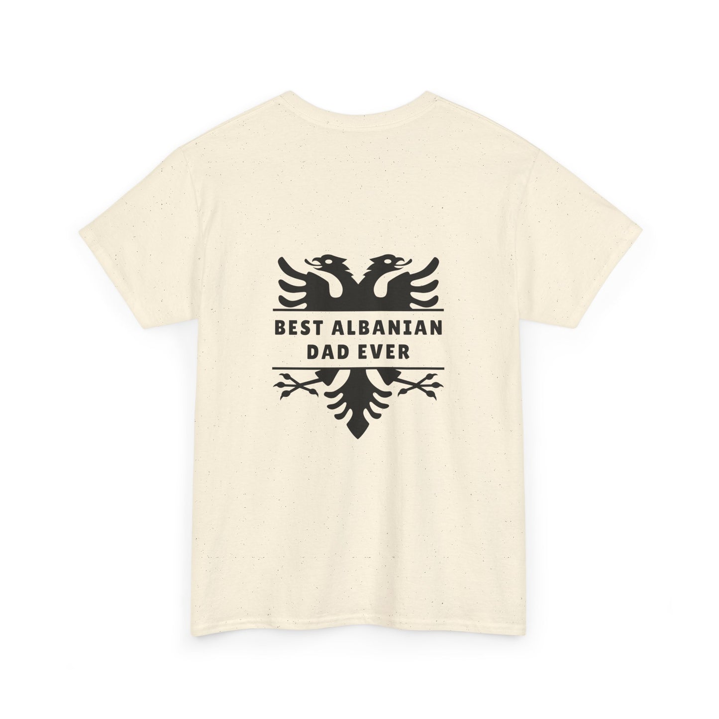 Best Albanian Dad Ever – Heavy Cotton Tee Unisex Graphic T-Shirt | Bold Eagle Design on Back & Front | Gift for Proud Albanian Fathers