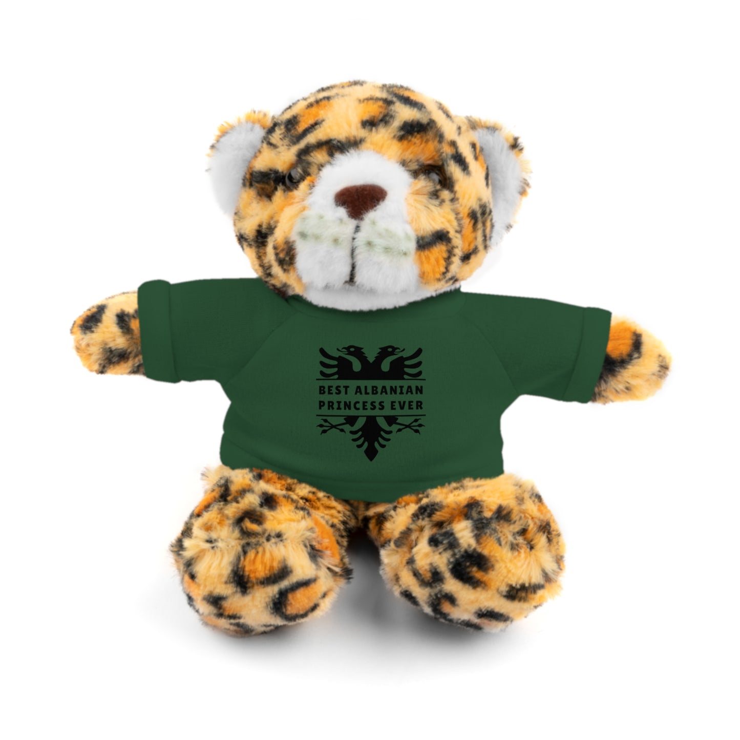 Best Albanian Princess Ever | Personalized 8" Plush Jaguar with Custom Tee | Cute Gift for Kids