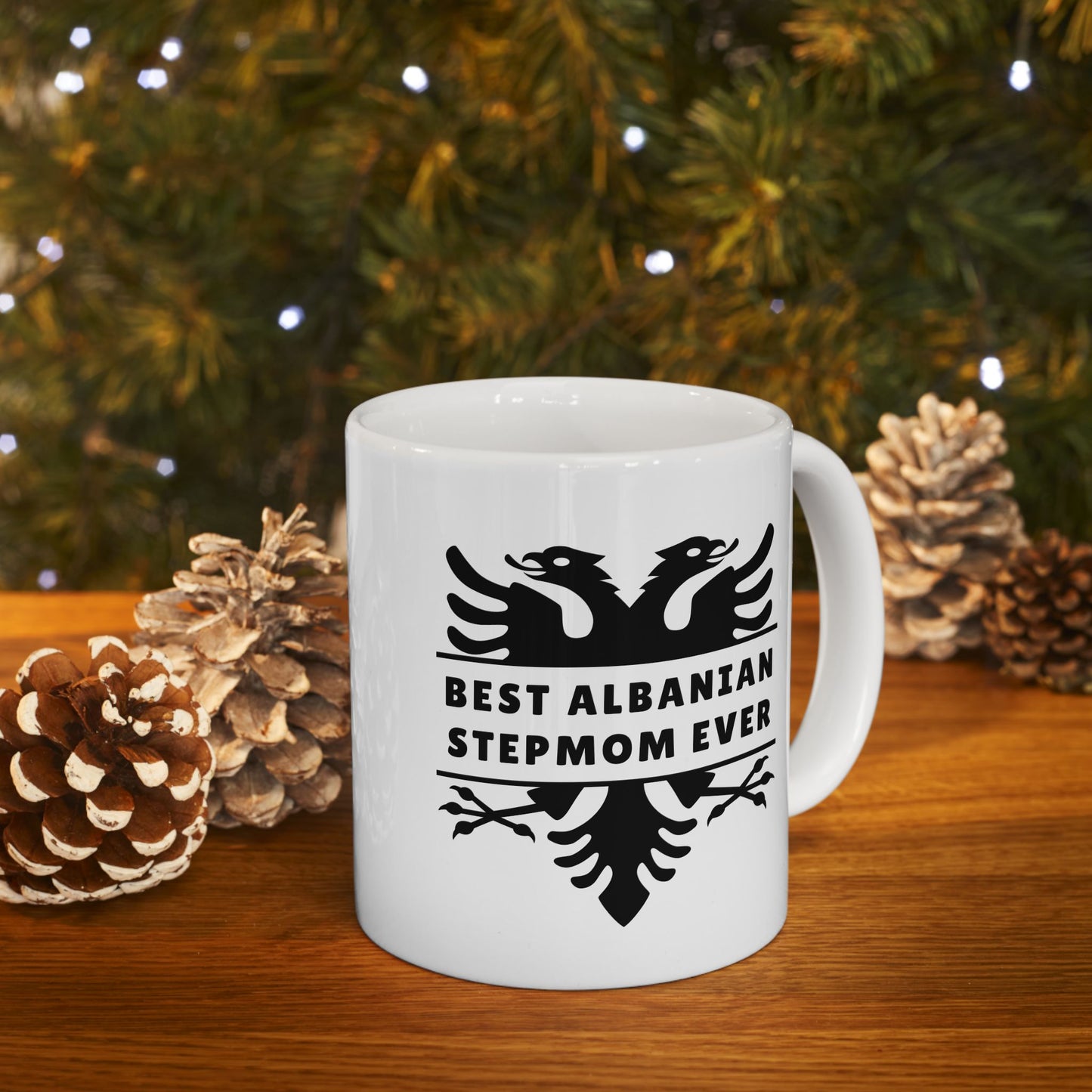 Best Albanian Stepmom Ever – 11oz Ceramic Mug Heartfelt Gift for Stepmothers | Albanian Eagle Mug | Perfect for Birthdays, Holidays, or Just Because