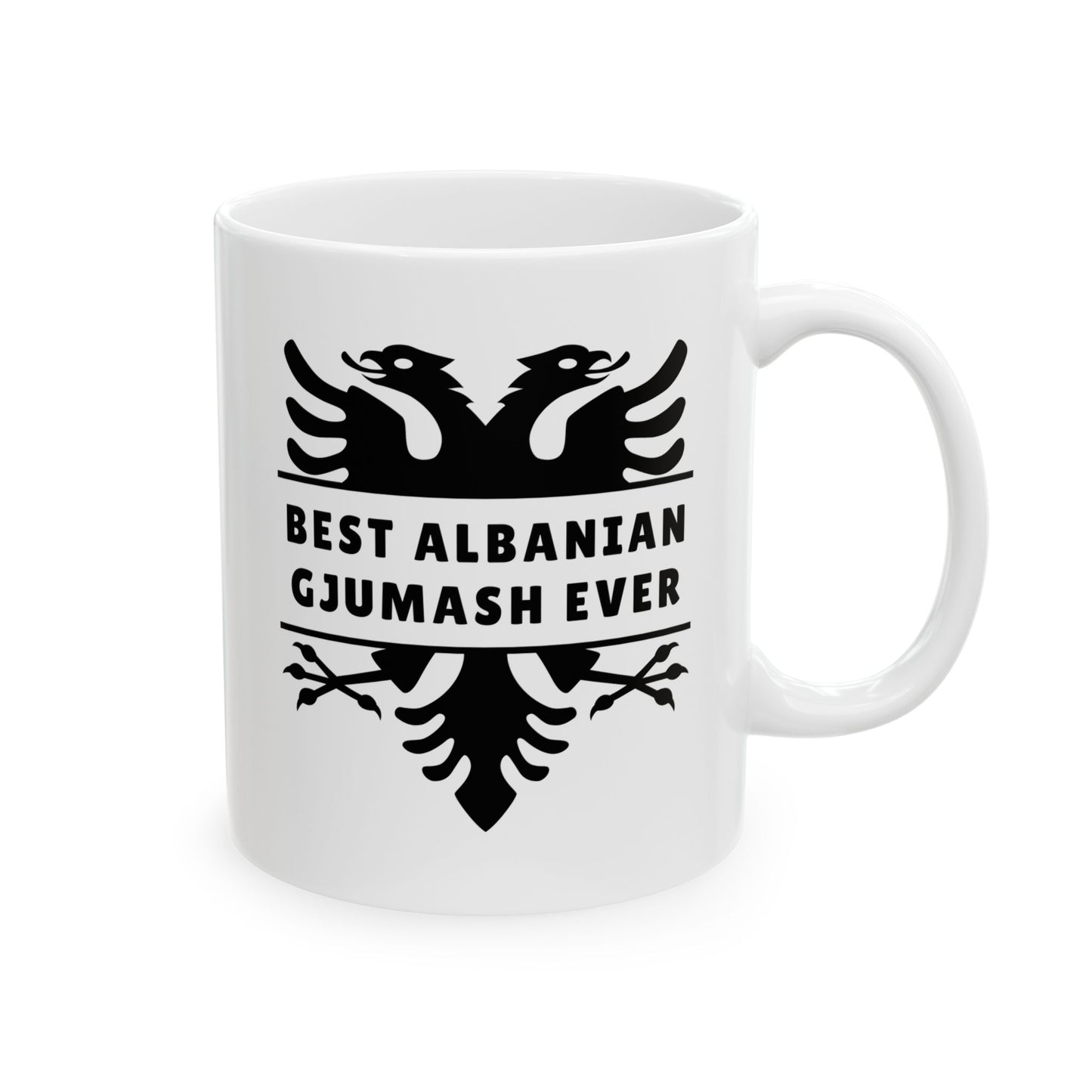 Best Albanian Gjumash Ever – 11 oz Ceramic Mug Funny Sleepyhead Gift | Black Eagle Design | Morning Fuel for the Proud Napper