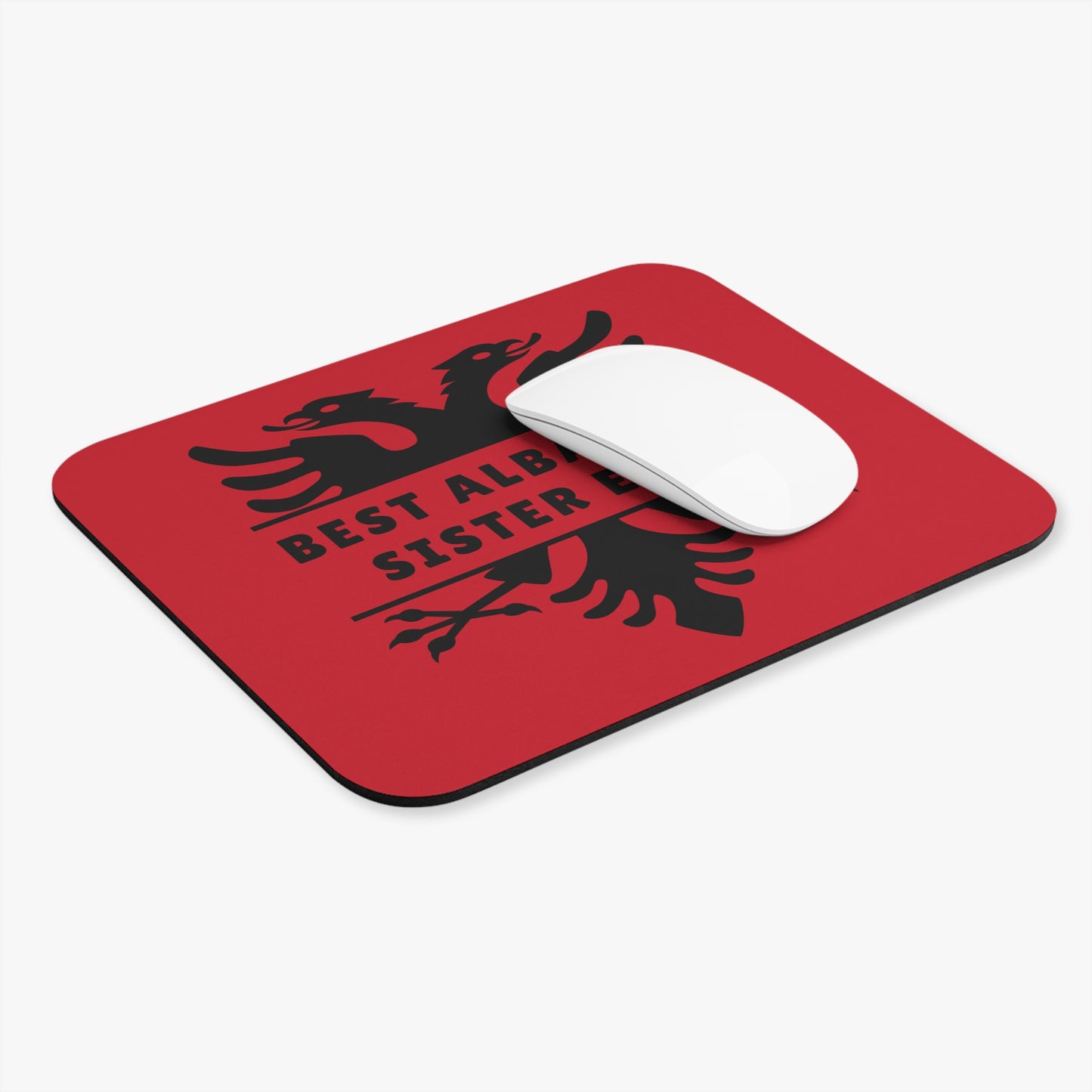Best Sister Ever – Albanian Eagle Mouse Pad Patriotic 9"x8" Desk Mat | Gift for Albanian Sisters | Office & Study Decor