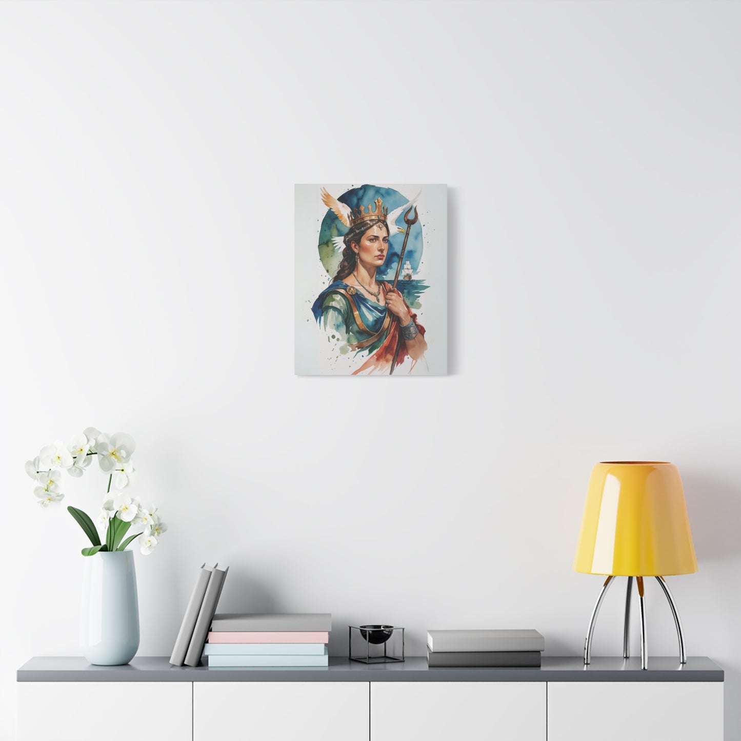 Queen Teuta of Illyria Watercolor Style Canvas | Historical Wall Art in Multiple Sizes