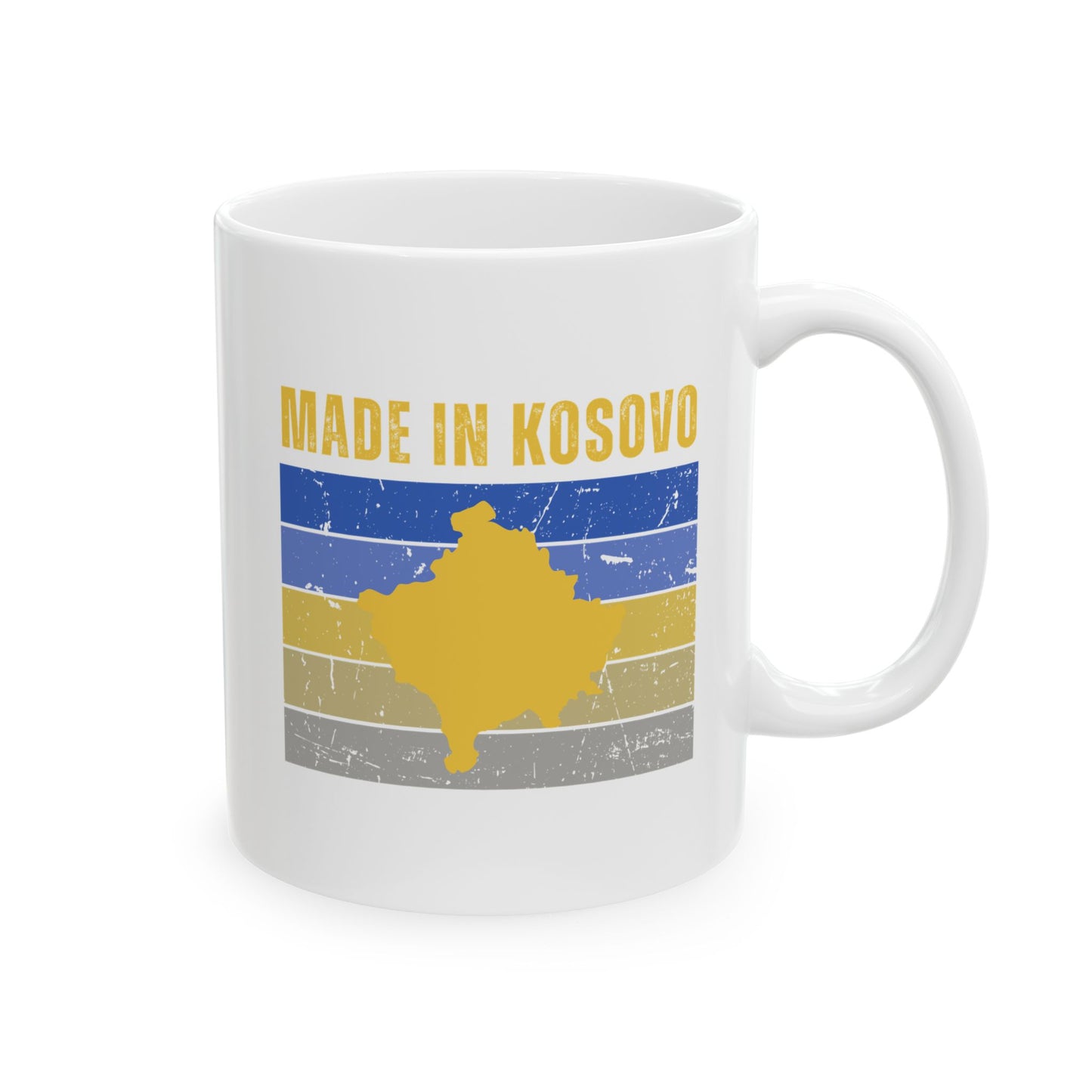 Made in Kosovo – Ceramic Mug (11 oz) Patriotic Coffee Cup | Kosovo Flag-Inspired Gift | Daily Reminder of Home