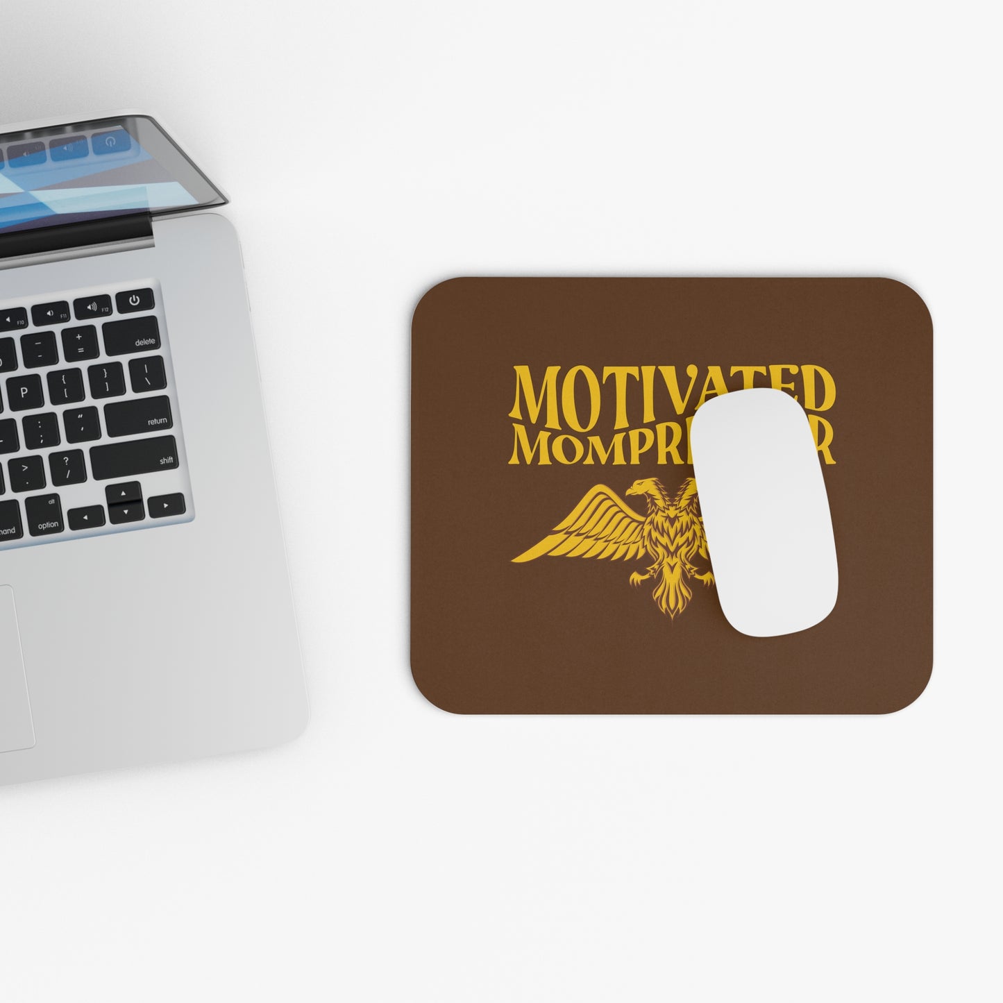Albanian Eagle “Motivated Mompreneur” Mouse Pad – Sleek Desk Mousepad for Powerful Working Moms