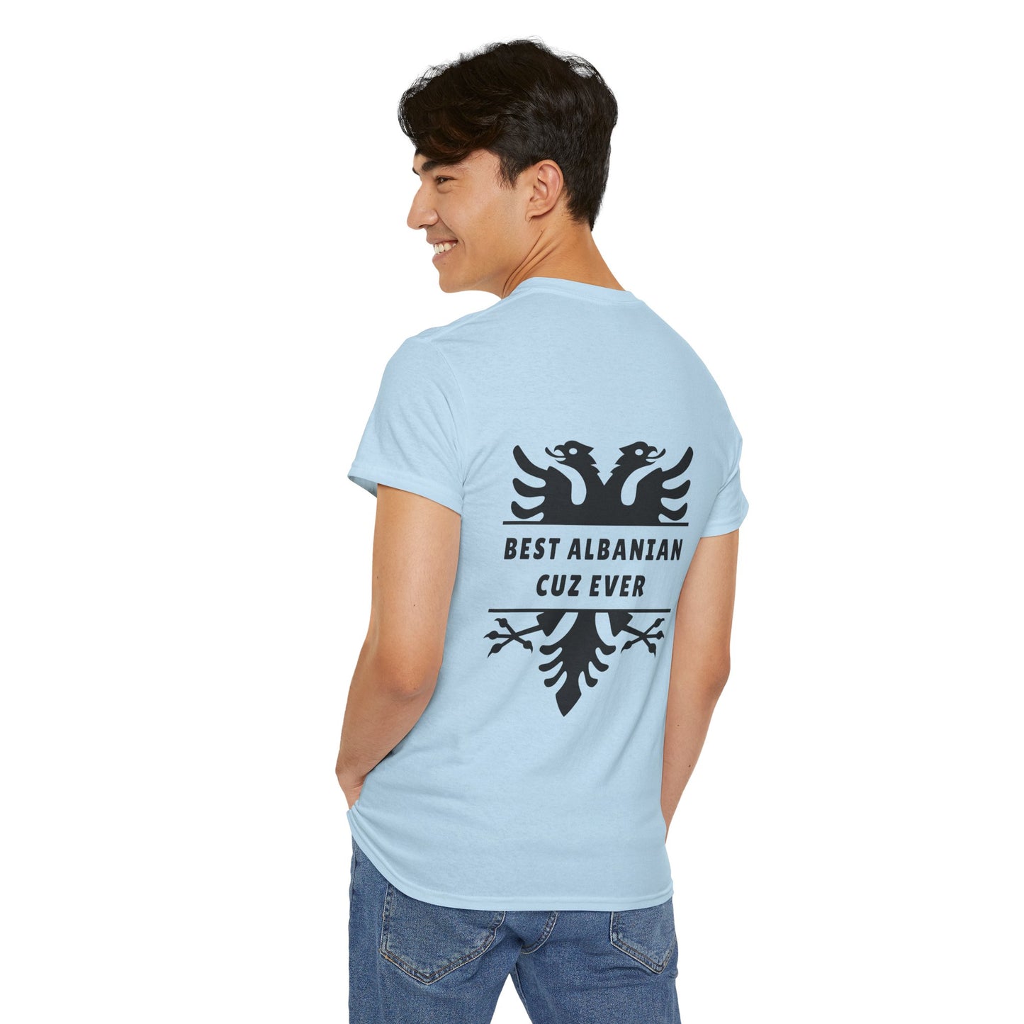 Best Albanian Cuz – Unisex Heavy Cotton T-Shirt Casual Heritage Tee | Cool Family Vibes | Proud Albanian Identity