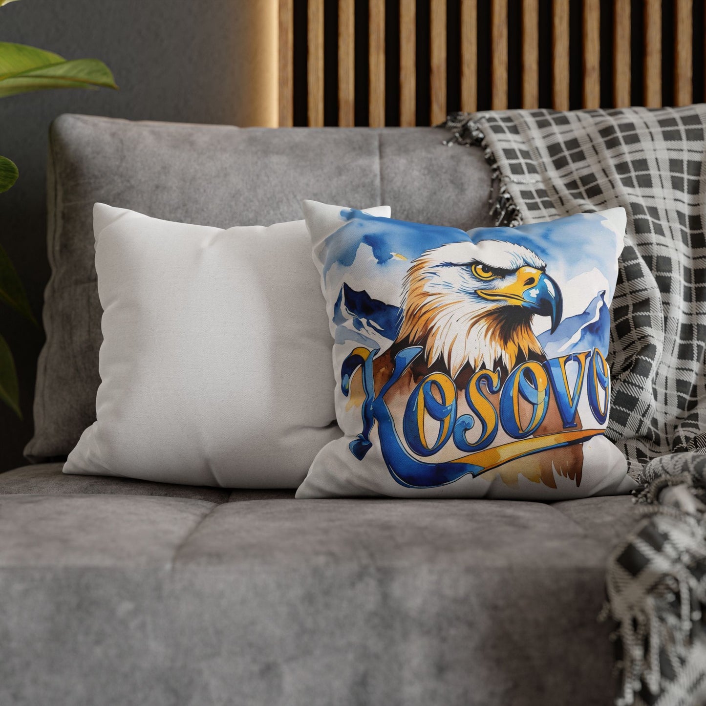 Kosovo Eagle Square Pillowcase, Decorative Home Decor, Bedroom Accent, Unique Gift, Travel Souvenir, Couch or Bed Cushion