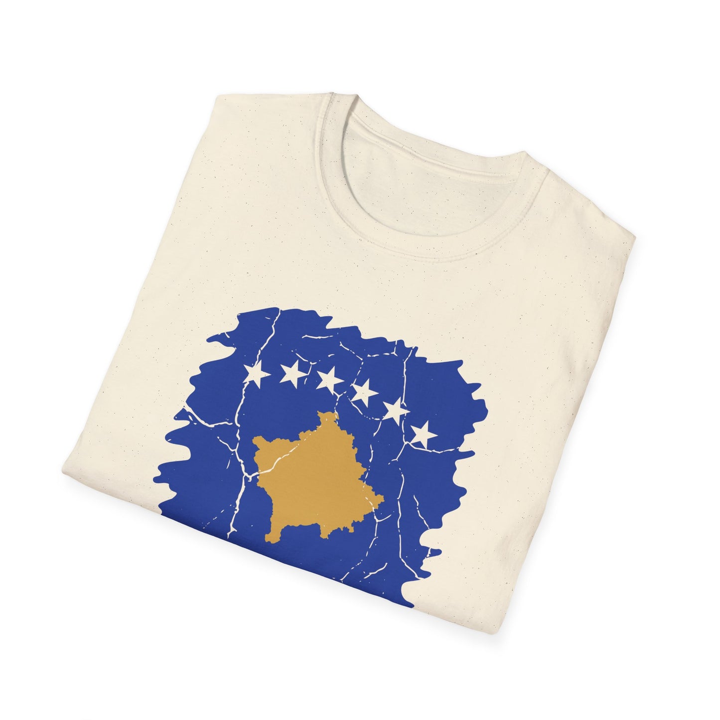 Distressed Kosovo Flag Map T-Shirt – Unisex Softstyle National Pride Tee