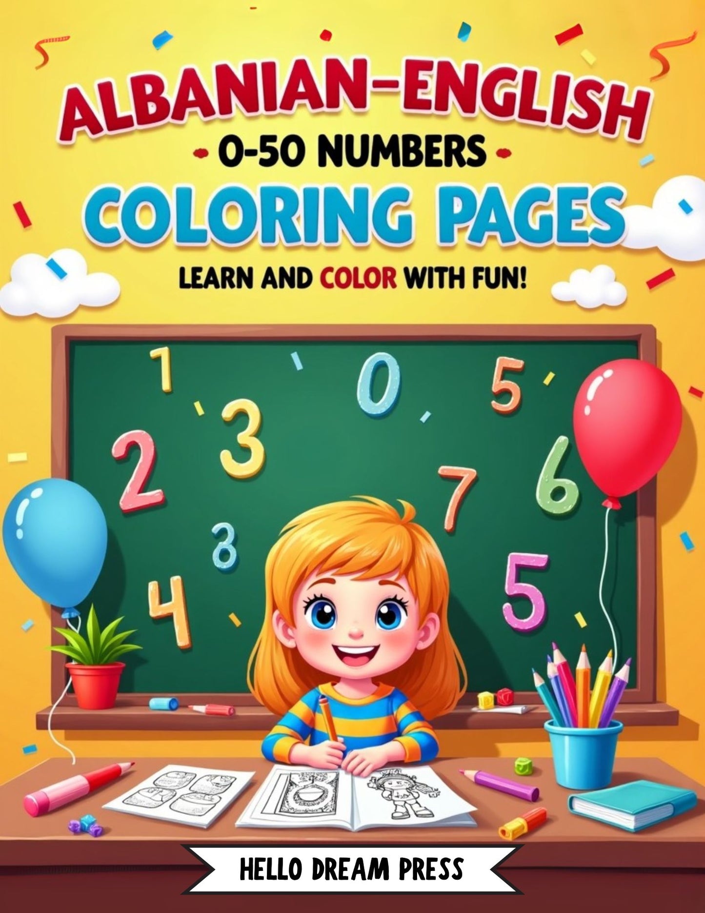 Albanian English 0–50 Numbers Coloring Pages: Learn and Color With Fun!