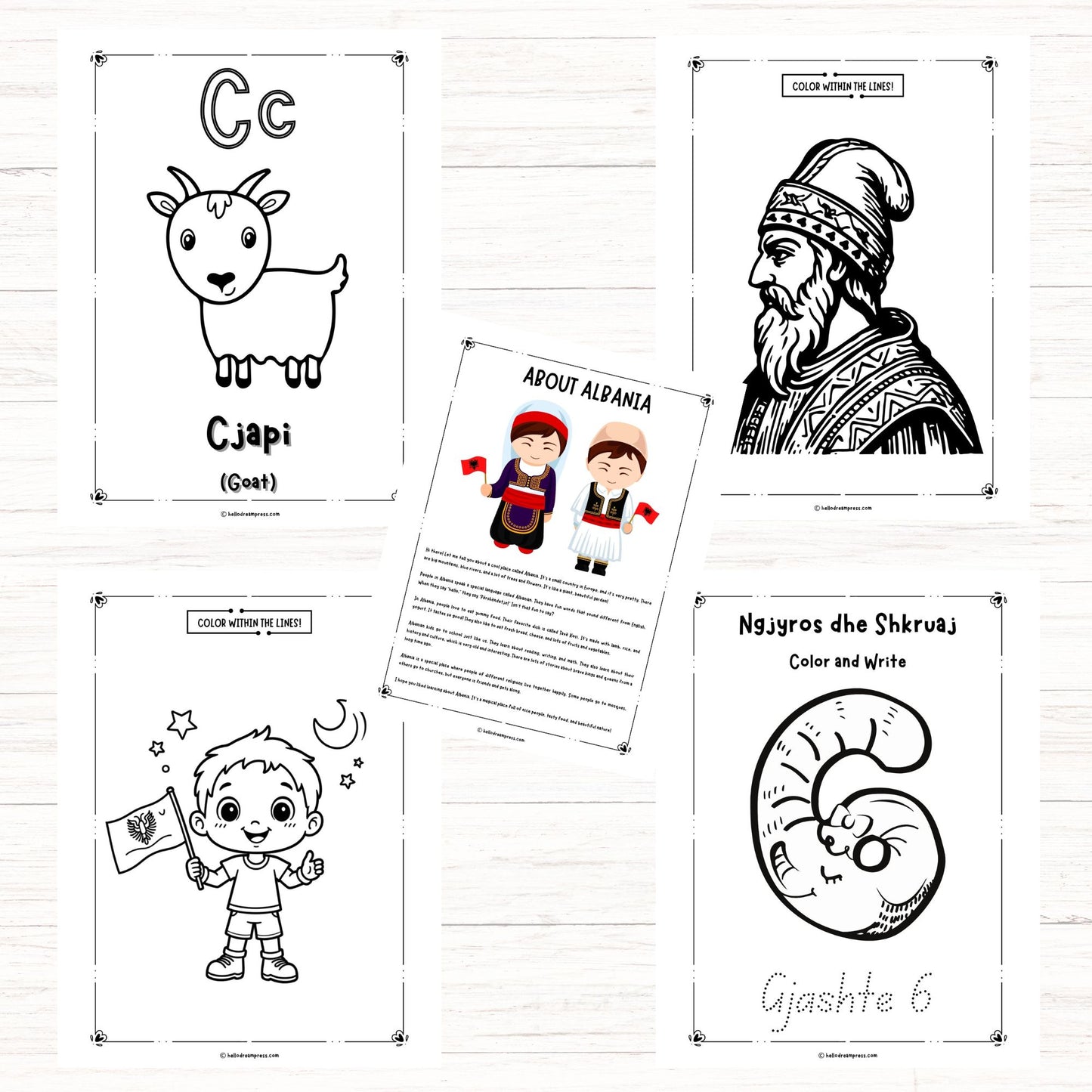 All About Albania Coloring & Activity Book (eBook) I DIGITAL DOWNLOAD I 100 Pages