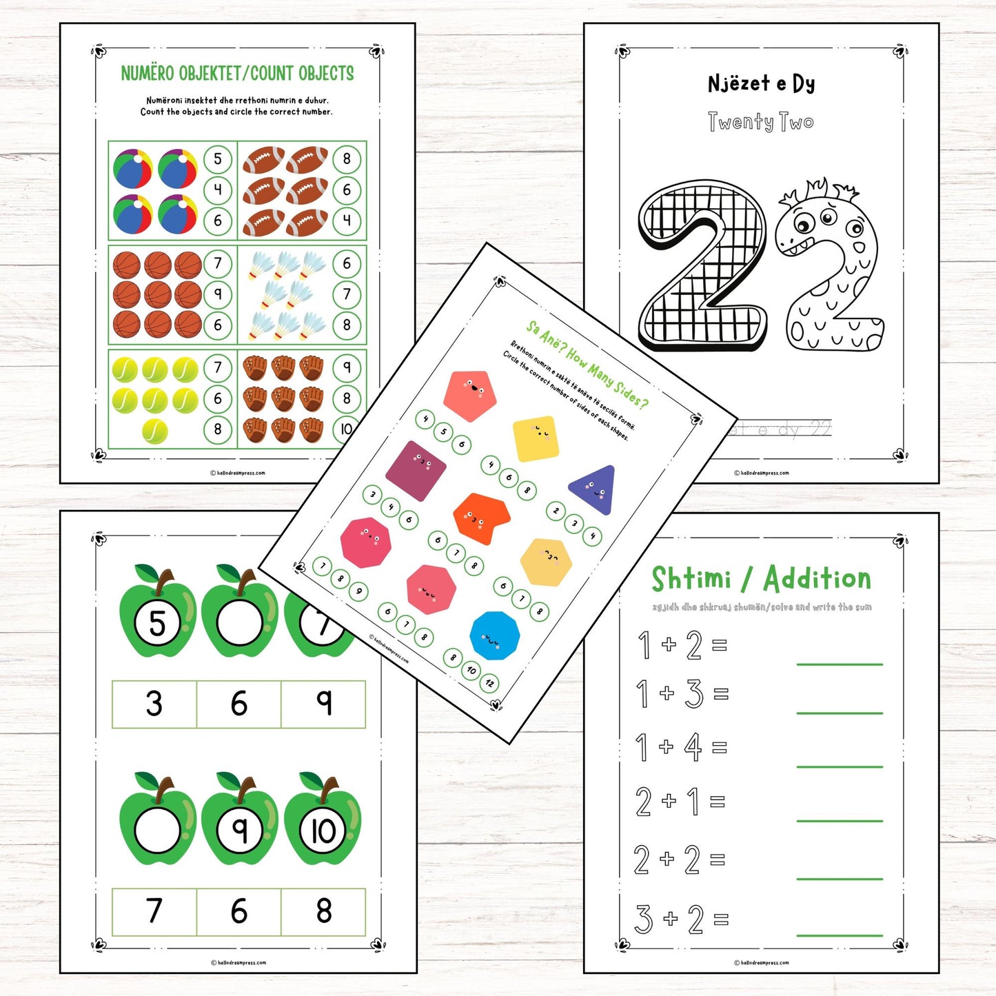 My First Albanian Mathematics Activity Book I eBook I DIGITAL DOWNLOAD I 152 PAGES