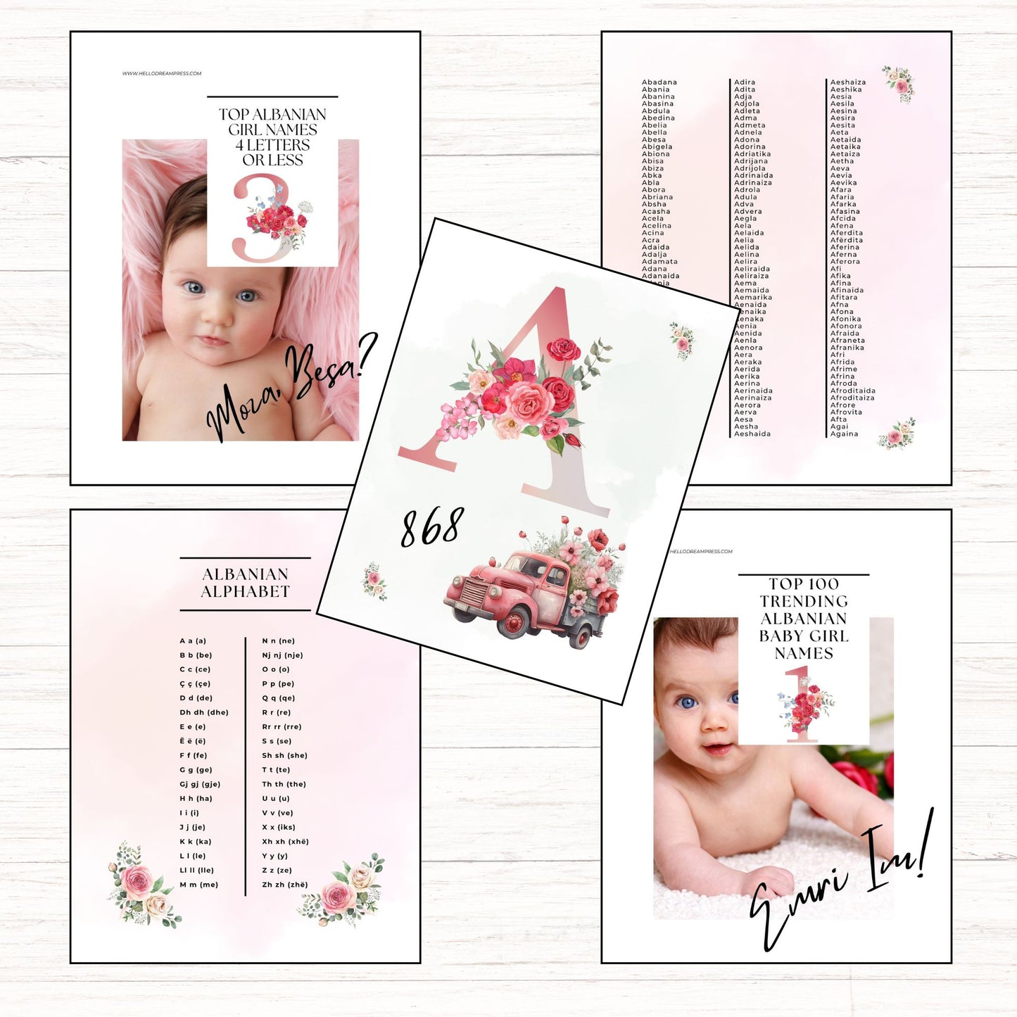 The Big Book of Albanian Baby Girl Names I eBook I Digital Download I US Letter Size I 140 Pages
