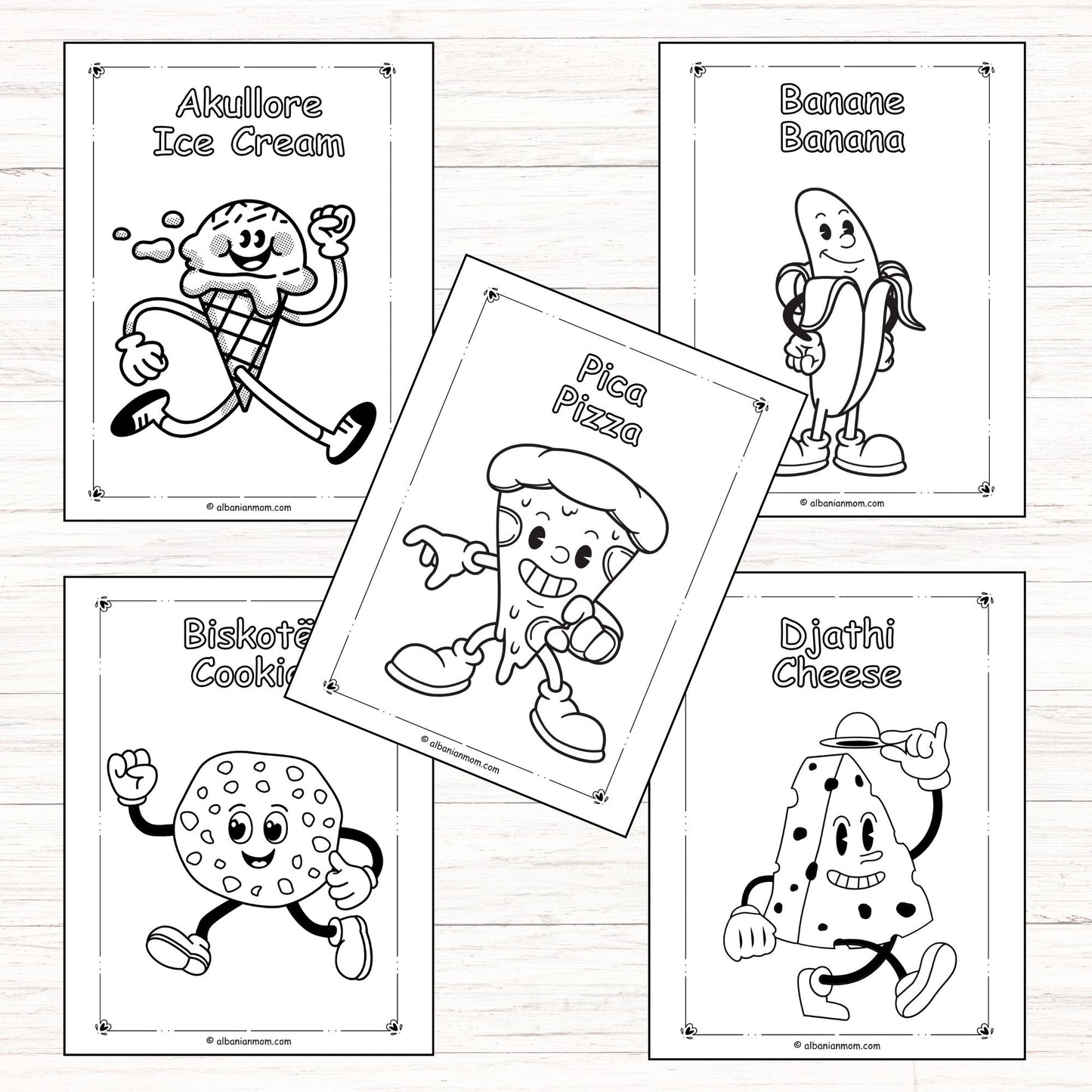 Color the Food – Ngjyros Ushqimin I DIGITAL DOWNLOAD I 30 PAGES