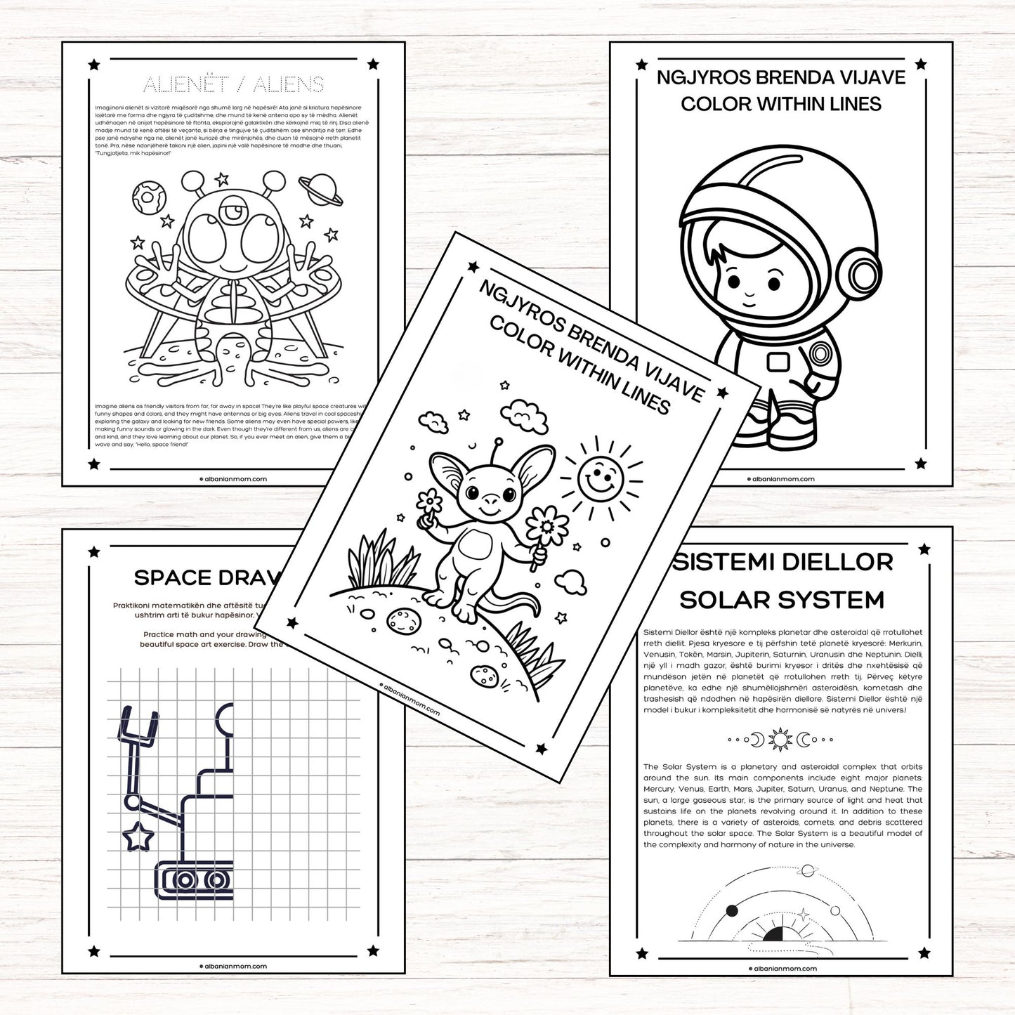 My First Albanian-English Solar System Book I PRINTABLE DIGITAL DOWNLOAD I 100 PAGES
