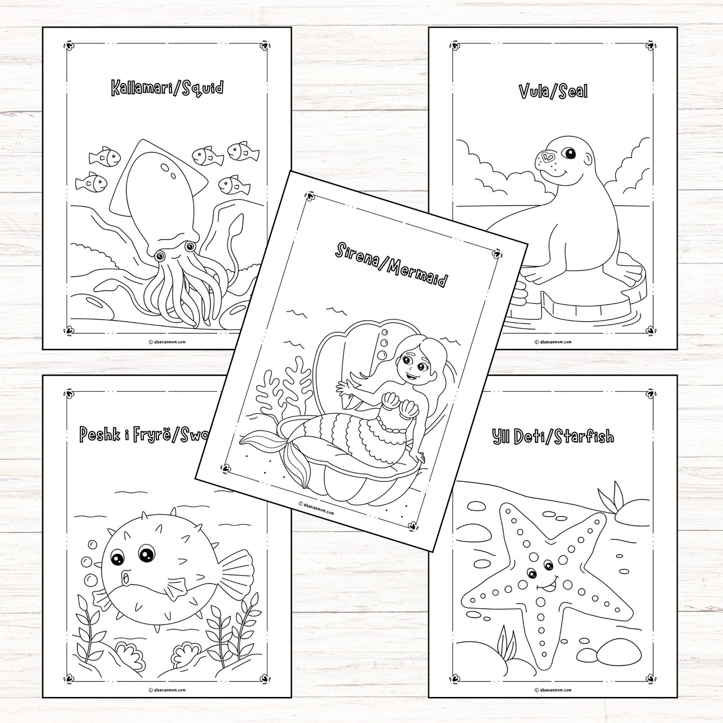 Color the Ocean – Ngjyros Oqeanin I DIGITAL DOWNLOAD I 20 PAGES