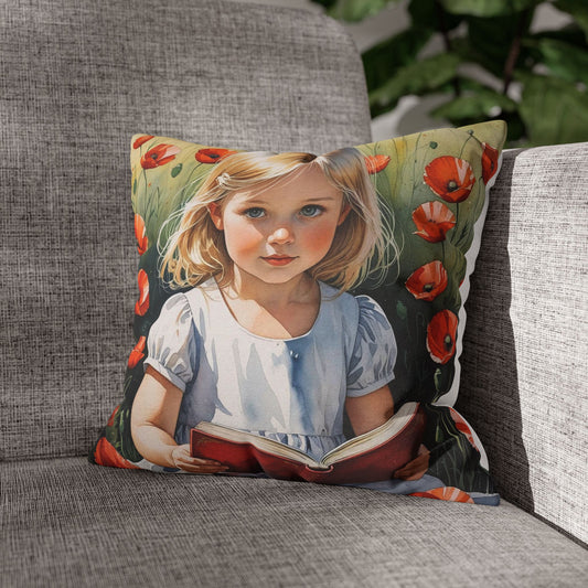 Blossoms of Albania – Red Poppies & Innocence | Artistic Watercolor Pillowcase in 4 Sizes