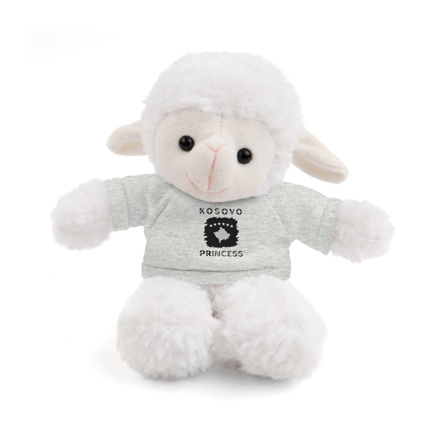 Kosovo Princess | 8" Plush Sheep with Personalized Tee – Soft & Sweet Gift for Kids & Toddlers