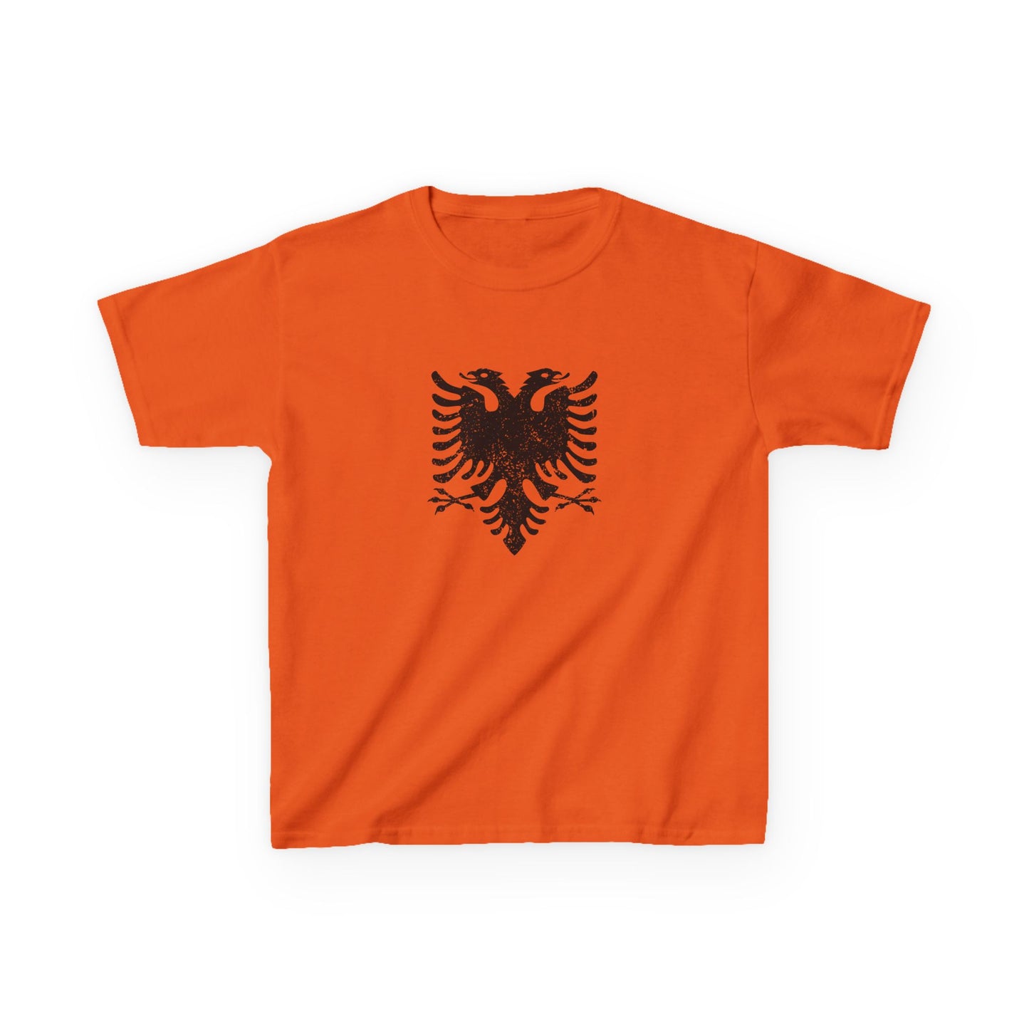 Distressed Albanian Eagle Kids Tee – Soft Cotton Shirt | Bold & Cute Pride Tee for Boys & Girls