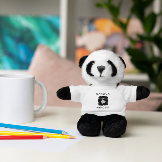 Kosovo Princess | 8" Plush Panda with Personalized Tee – Cute & Cuddly Gift for Kids & Toddlers