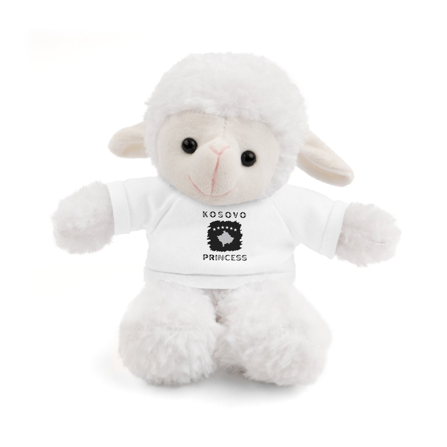 Kosovo Princess | 8" Plush Sheep with Personalized Tee – Soft & Sweet Gift for Kids & Toddlers