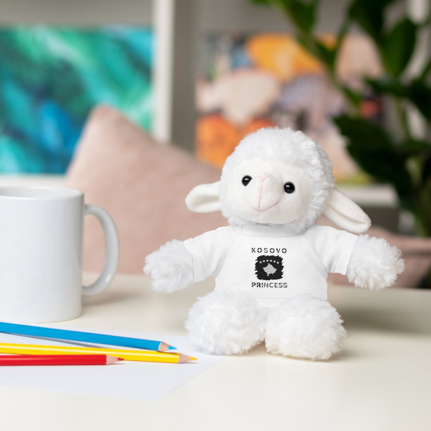 Kosovo Princess | 8" Plush Sheep with Personalized Tee – Soft & Sweet Gift for Kids & Toddlers