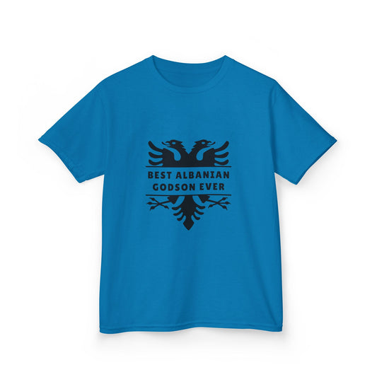 Best Albanian Godson Ever – Kids Cotton T-Shirt Fun Gift for Godsons | Cultural Pride Tee | Birthday & Special Occasion Apparel