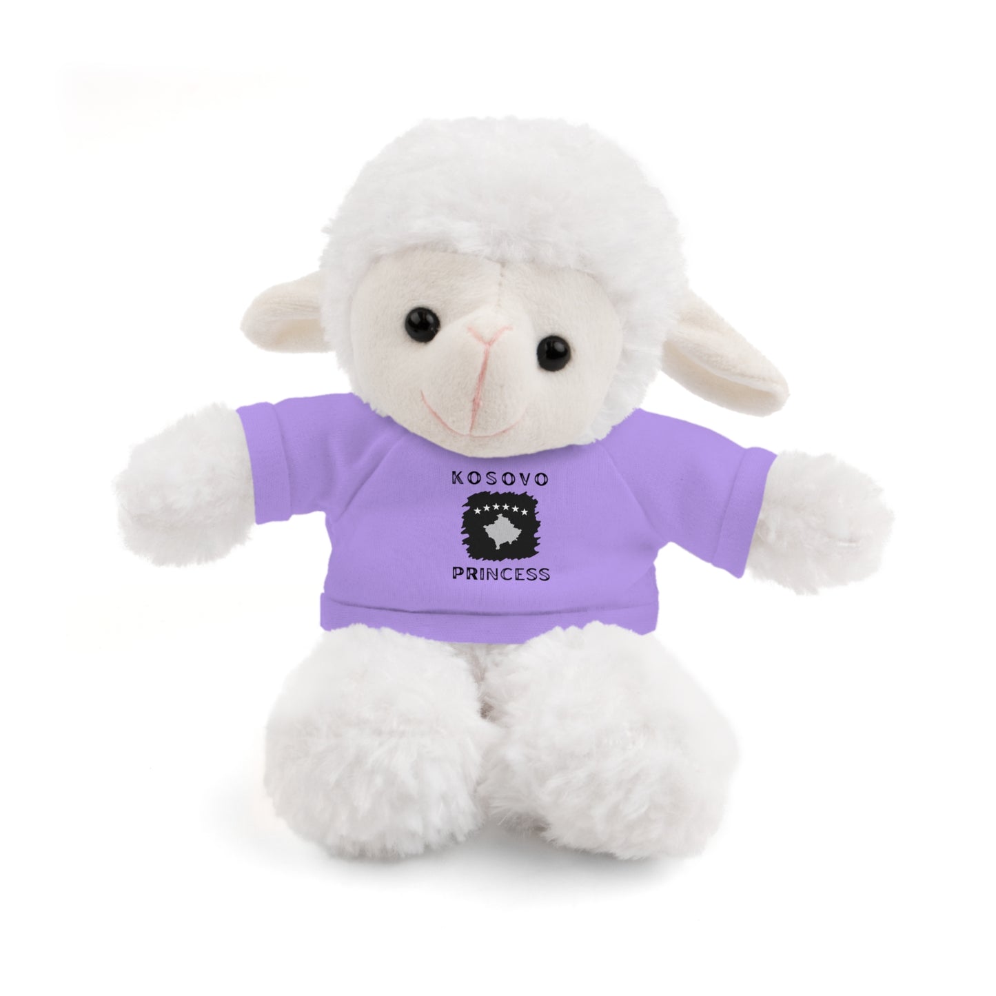 Kosovo Princess | 8" Plush Sheep with Personalized Tee – Soft & Sweet Gift for Kids & Toddlers