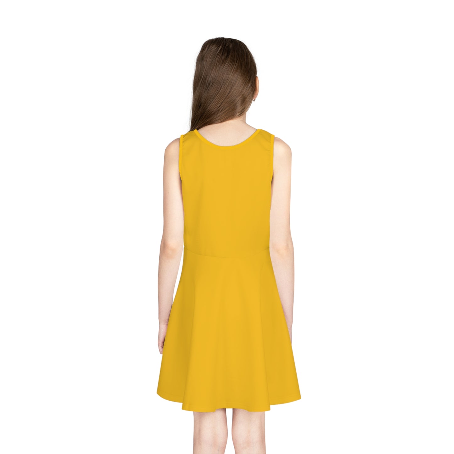 "Miss Kosovo" Girls' Sleeveless Sundress – Blue & Yellow Pride Dress | Lightweight Comfort for Summer Fun & Cultural Celebrations