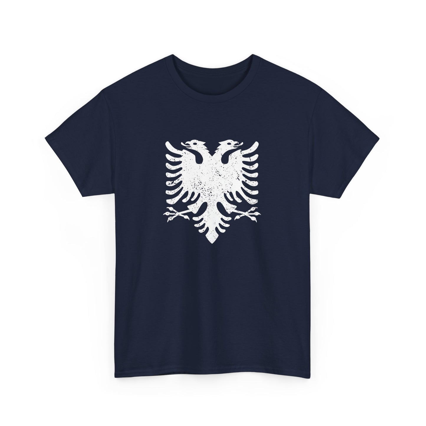 Stylish Unisex Distressed Albanian Eagle Tee – Heavy Cotton T-Shirt | Bold Heritage Wear for Everyday Style, Gifts & Festivals