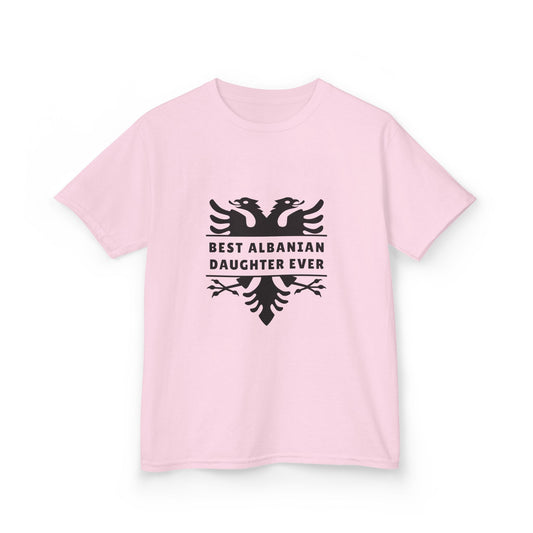 Best Albanian Daughter Ever – Kids Heavy Cotton™ T-Shirt Youth Heritage Apparel | Cultural Pride Tee | Perfect for Birthdays