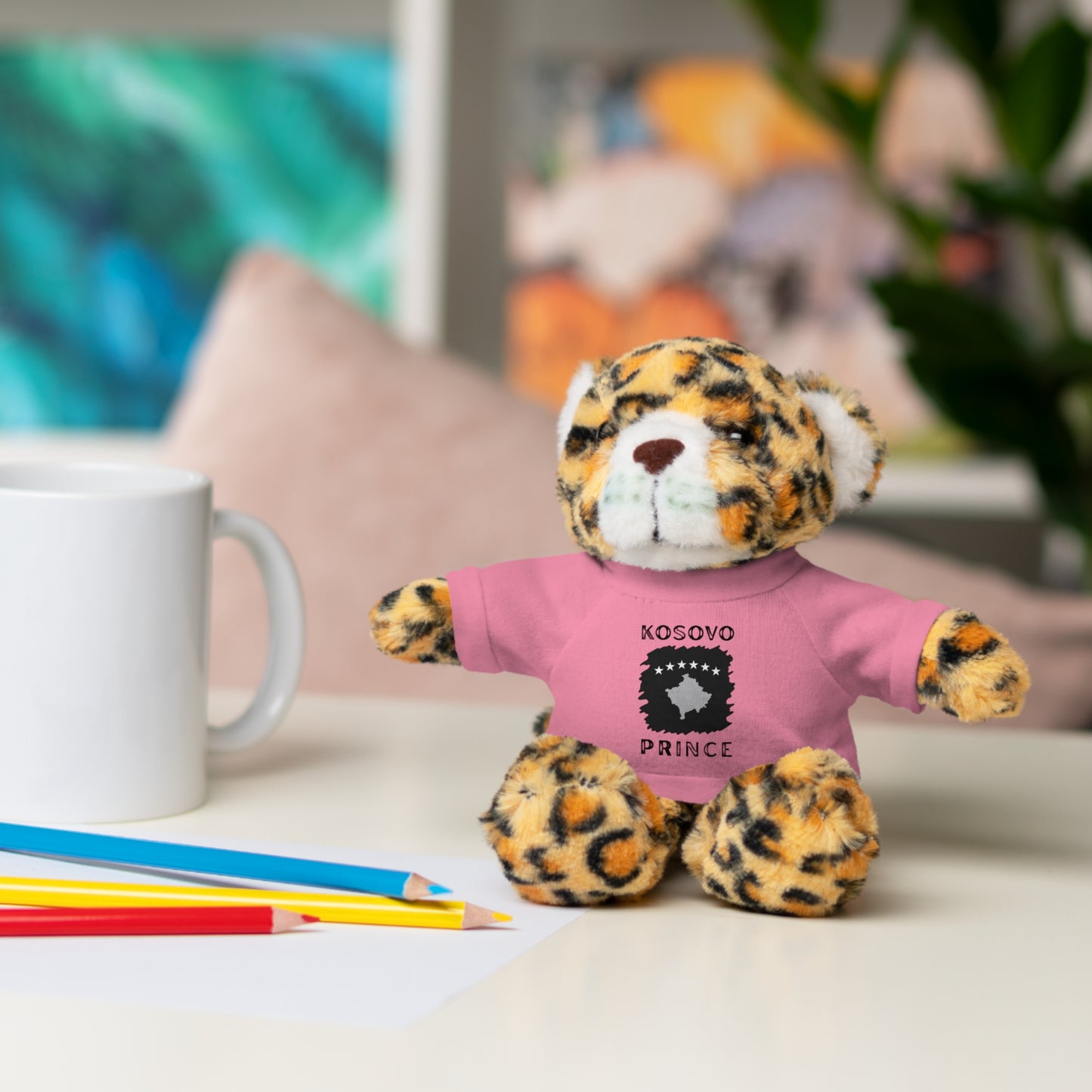 Kosovo Prince | 8" Plush Jaguar with Personalized Tee – Bold & Soft Gift for Boys & Toddlers