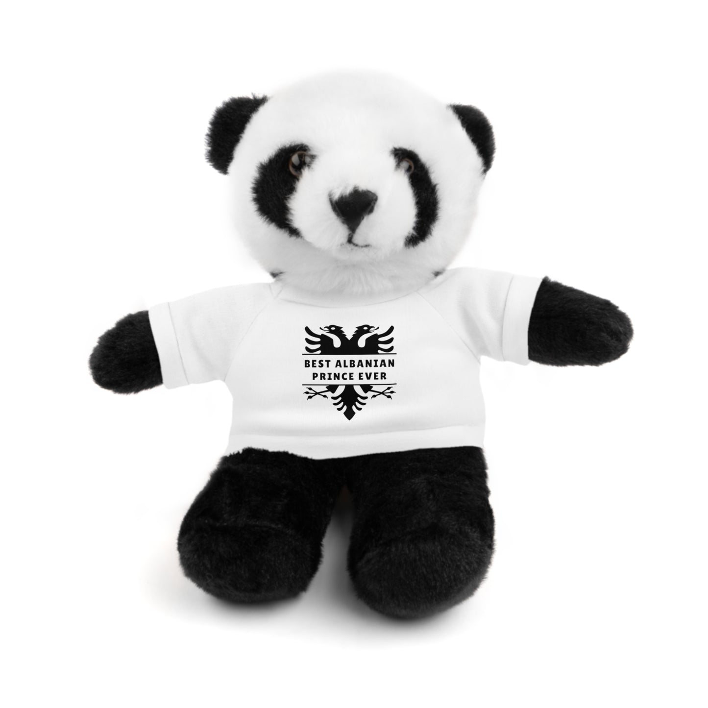 Best Albanian Prince Ever | 8" Plush Panda with Personalized Tee – Soft Stuffed Animal Gift for Kids & Toddlers