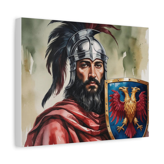 Skanderbeg Warrior Canvas Print – Historical Albanian Hero Art, Regal Wall Decor, Available in 3 Size